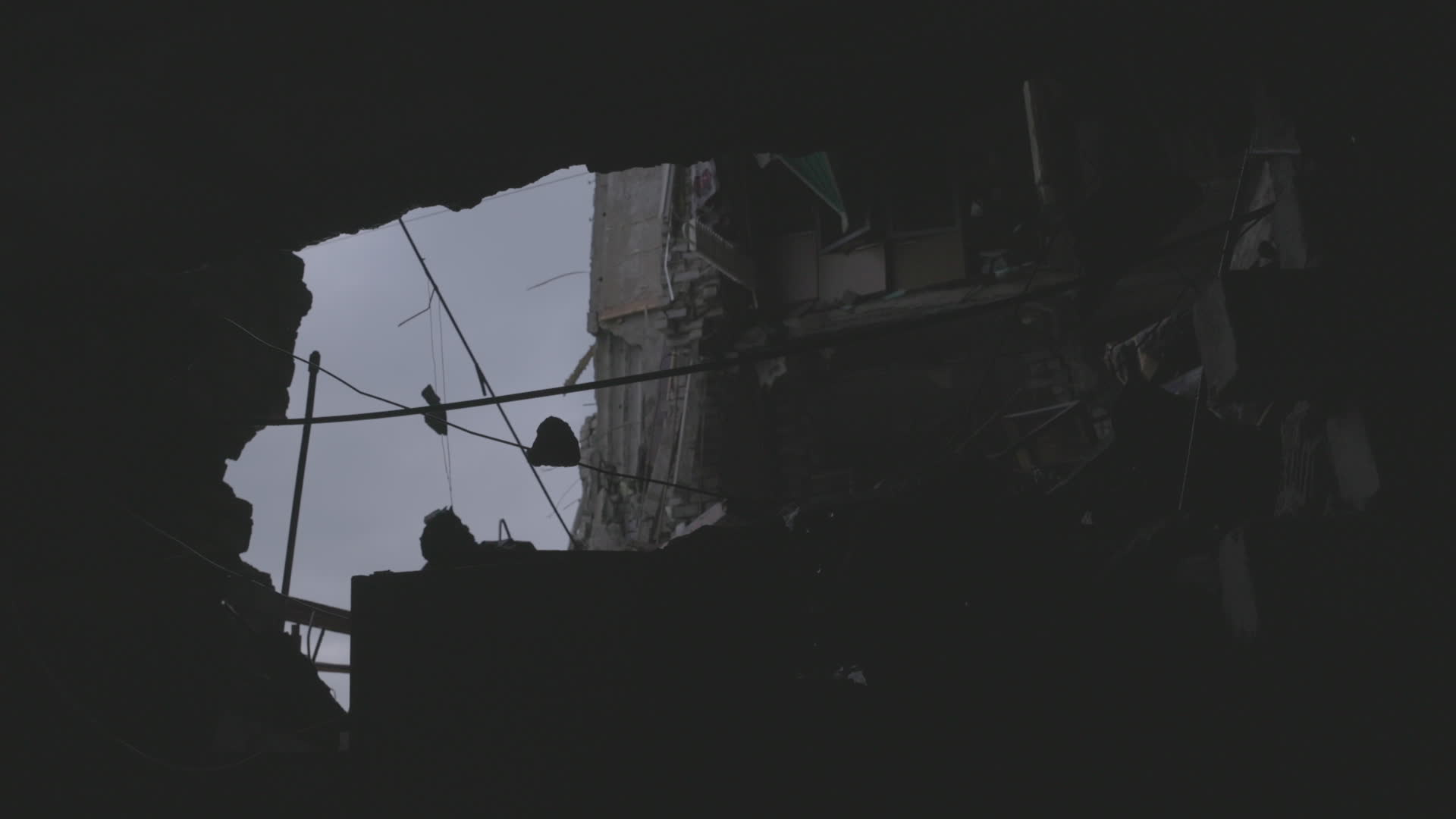 Direct hit residential building n Kharkiv
