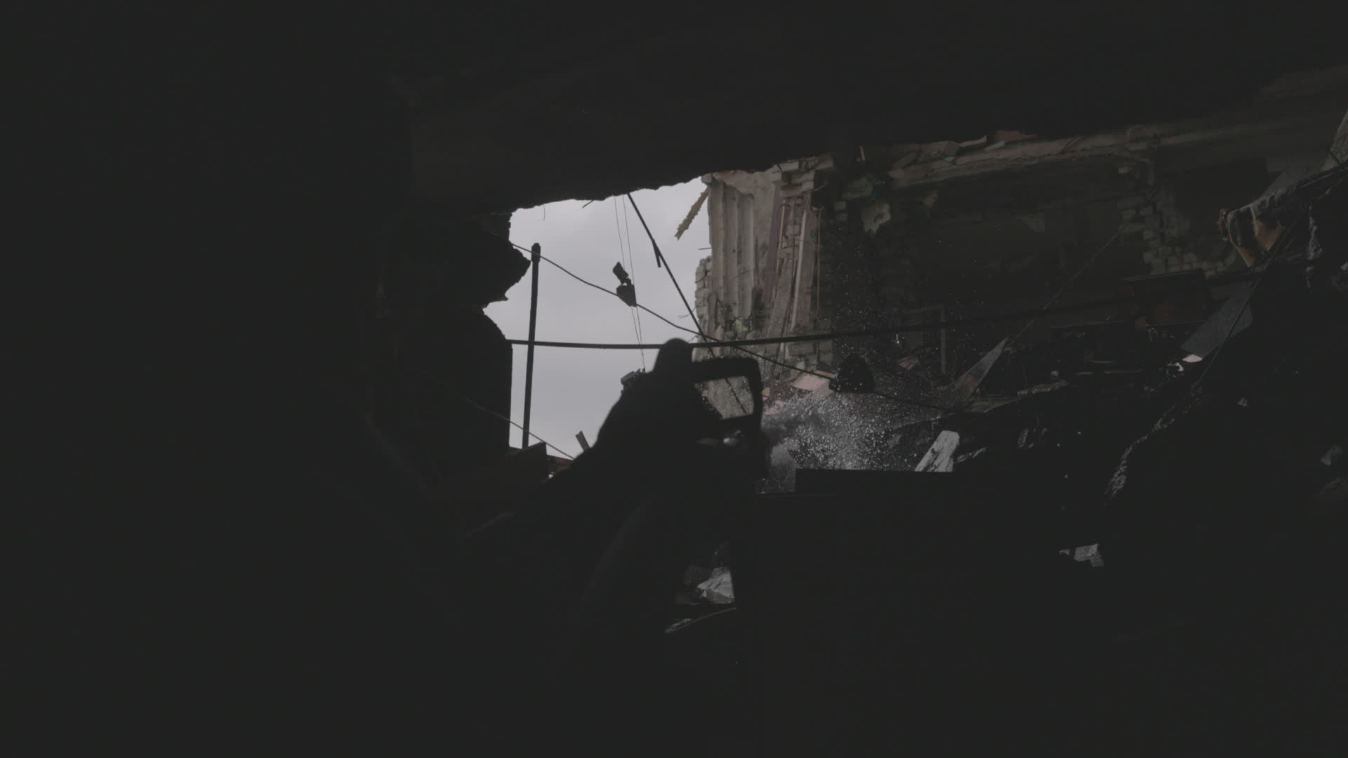 Direct hit residential building n Kharkiv
