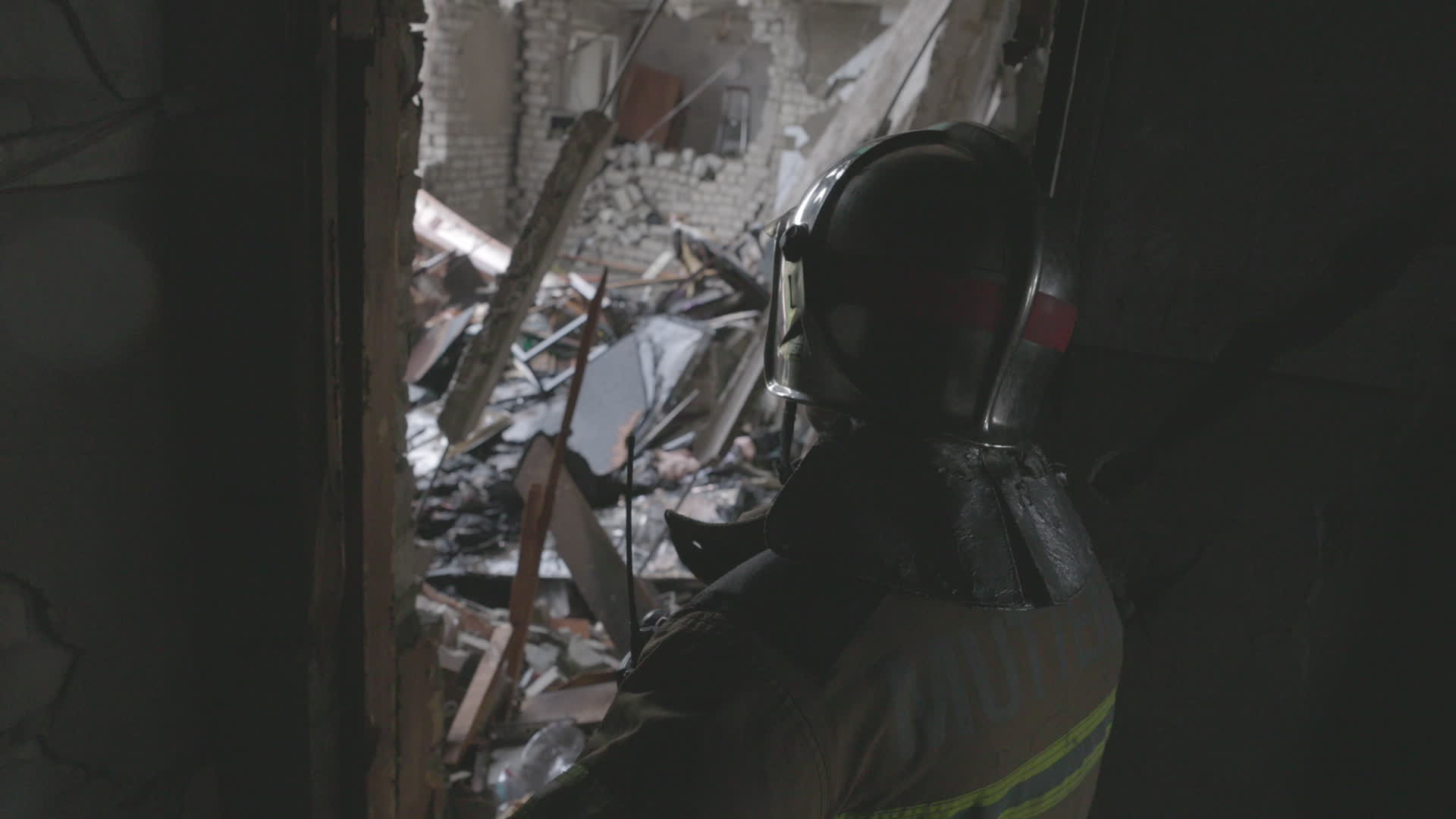 Direct hit residential building n Kharkiv