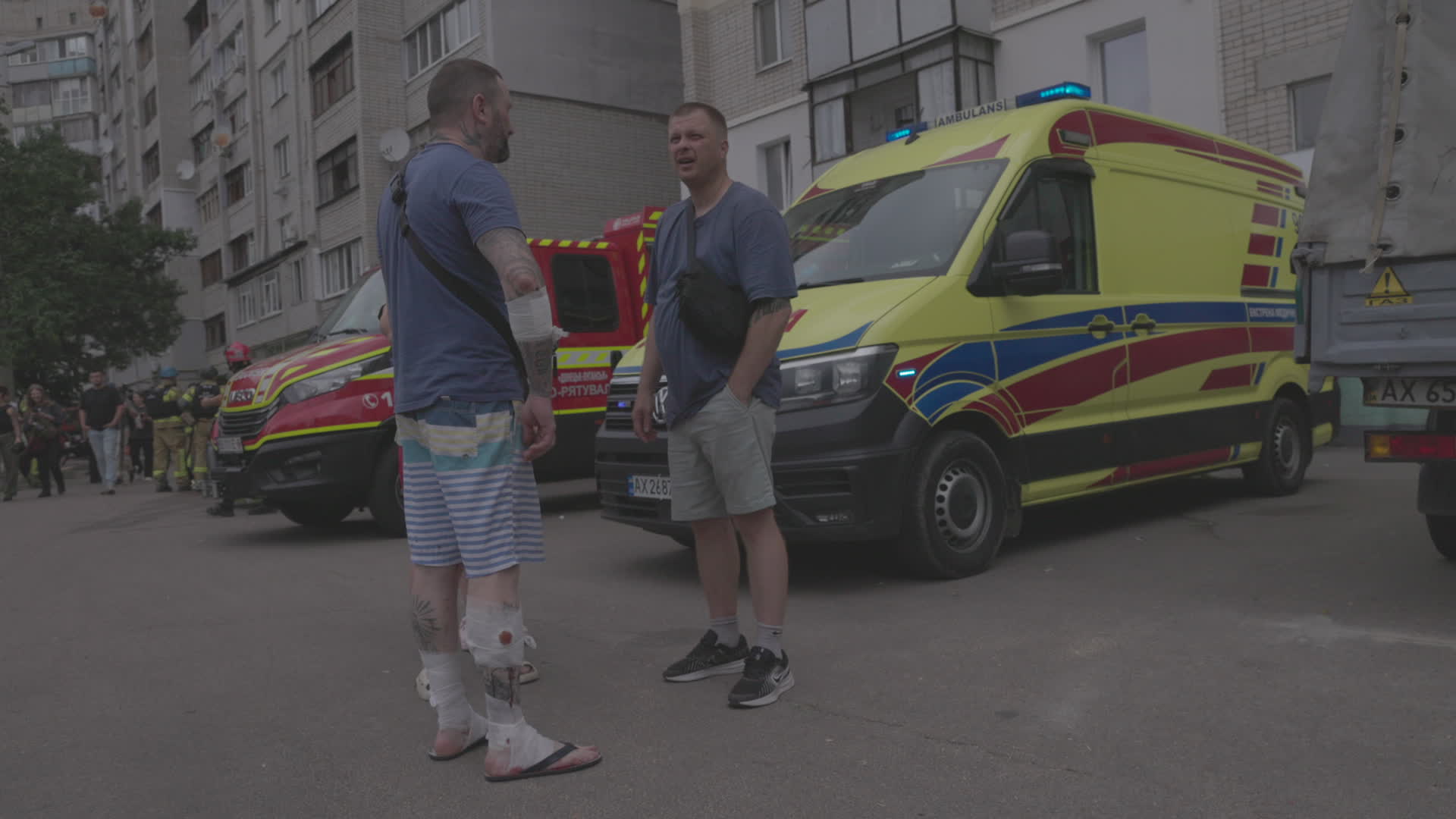 Direct hit residential building n Kharkiv