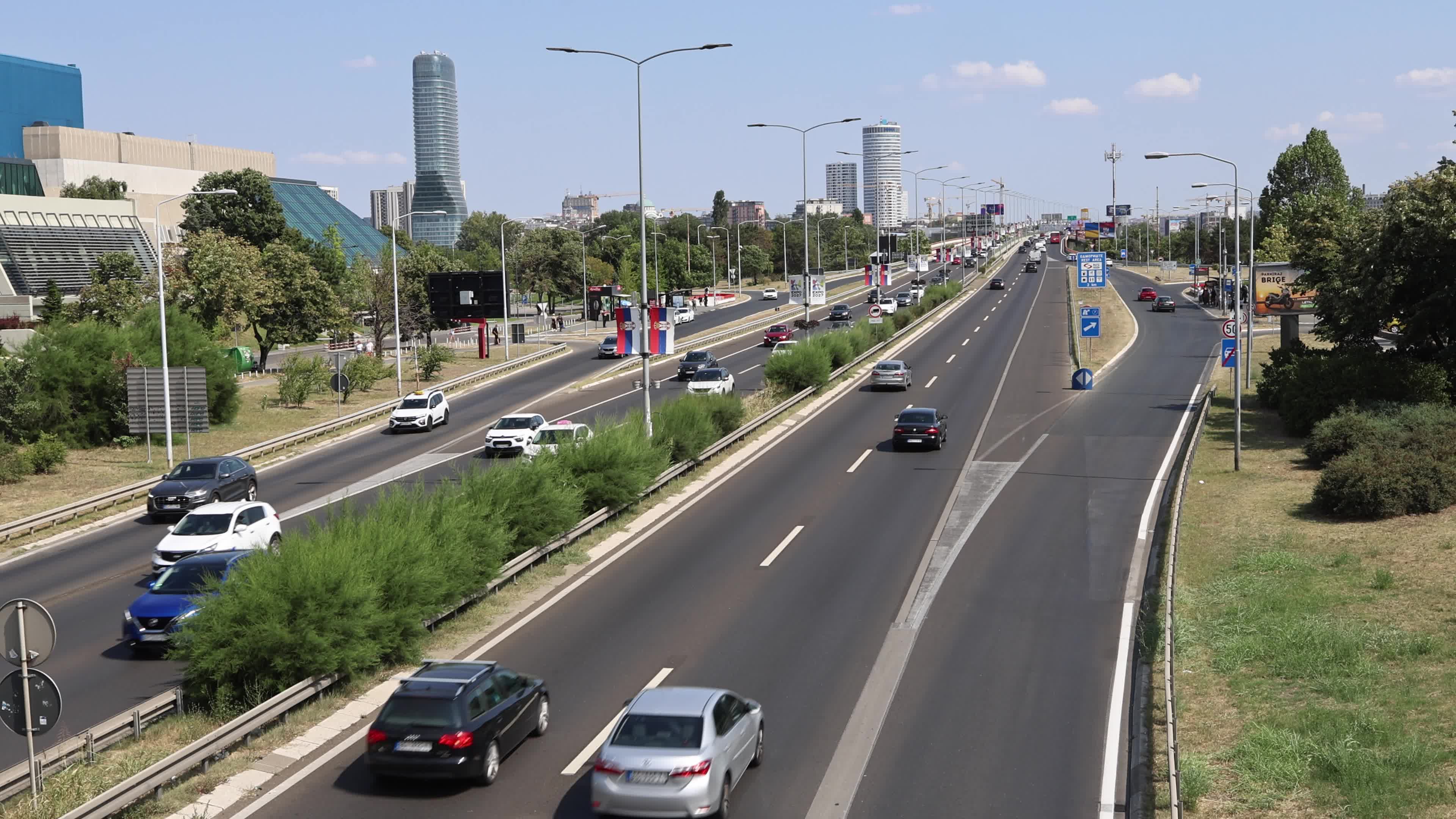 A1 (E-75) Motorway near Sava Center in Belgrade