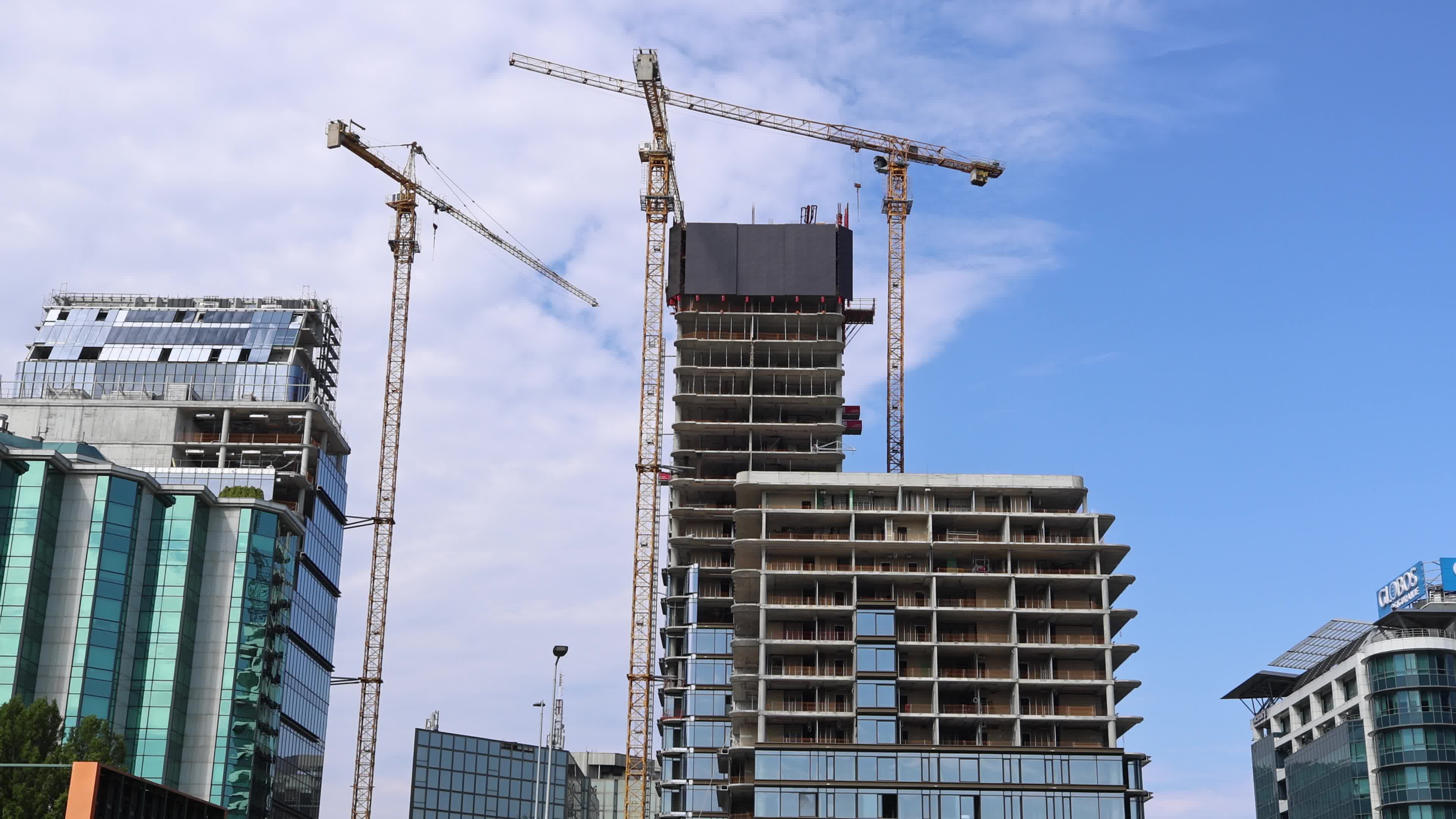 Construction on Zoran Djindjic Boulevard in Belgrade