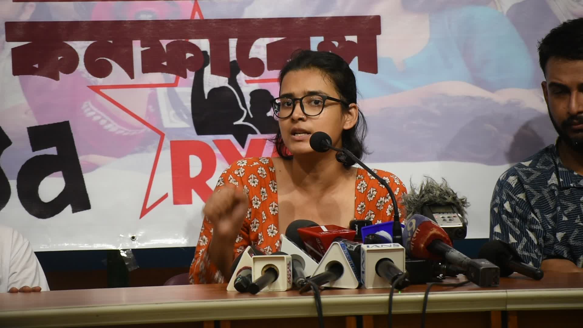AISA president Neha Bora in Kolkata.