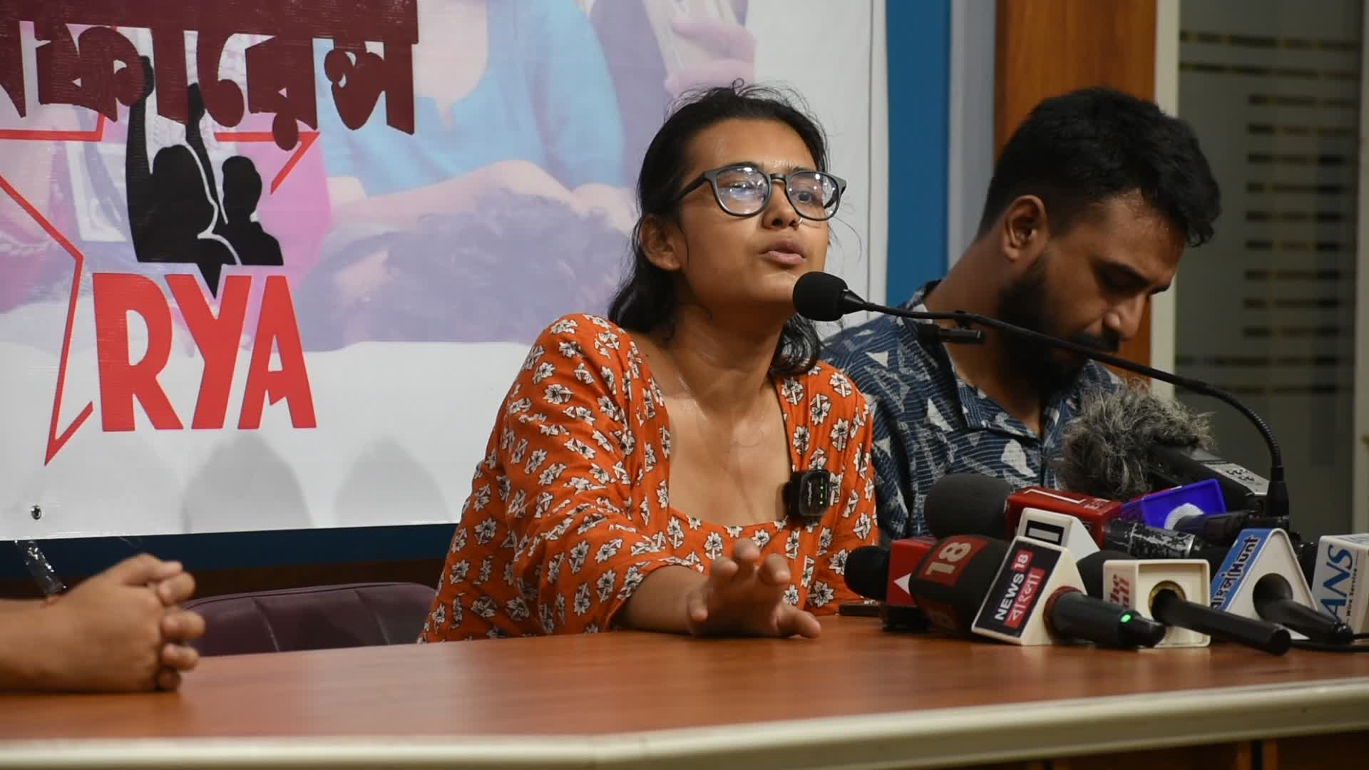 AISA president Neha Bora in Kolkata.