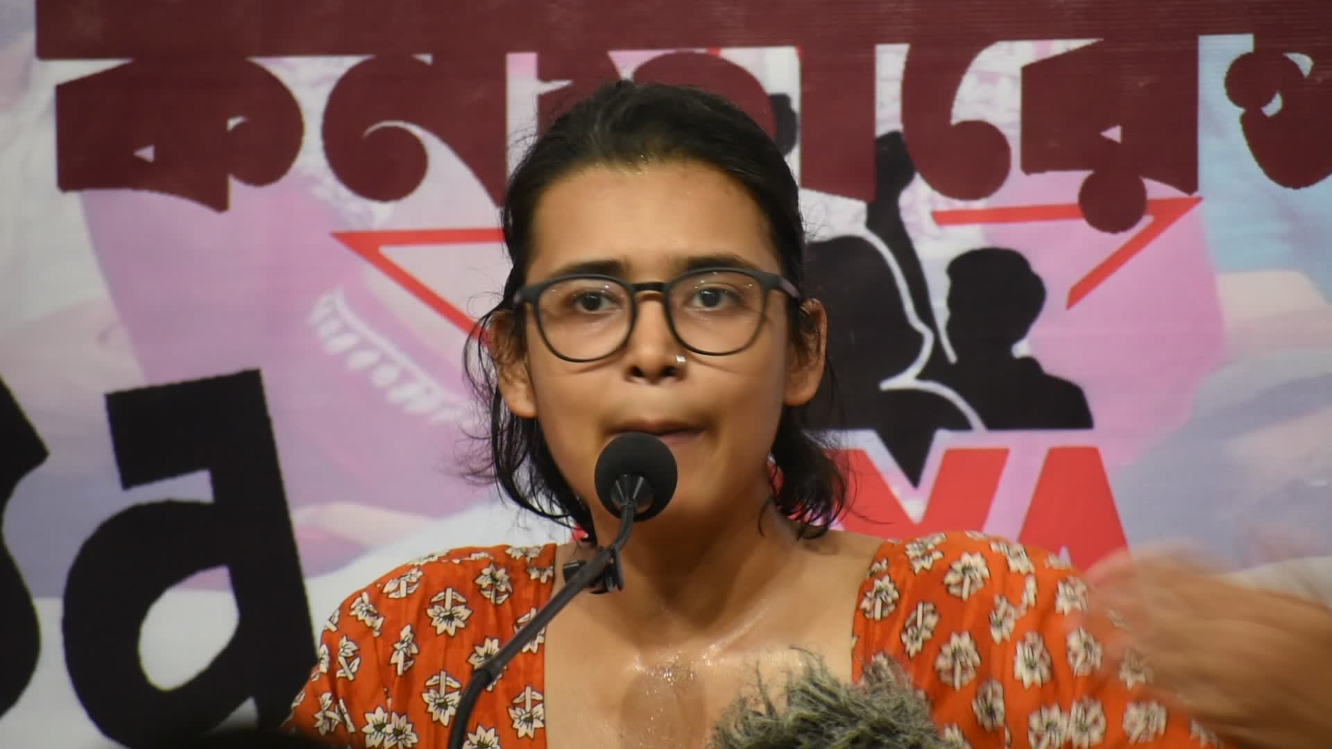 AISA president Neha Bora in Kolkata.