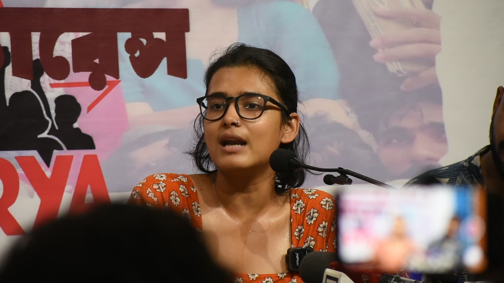 AISA president Neha Bora in Kolkata.
