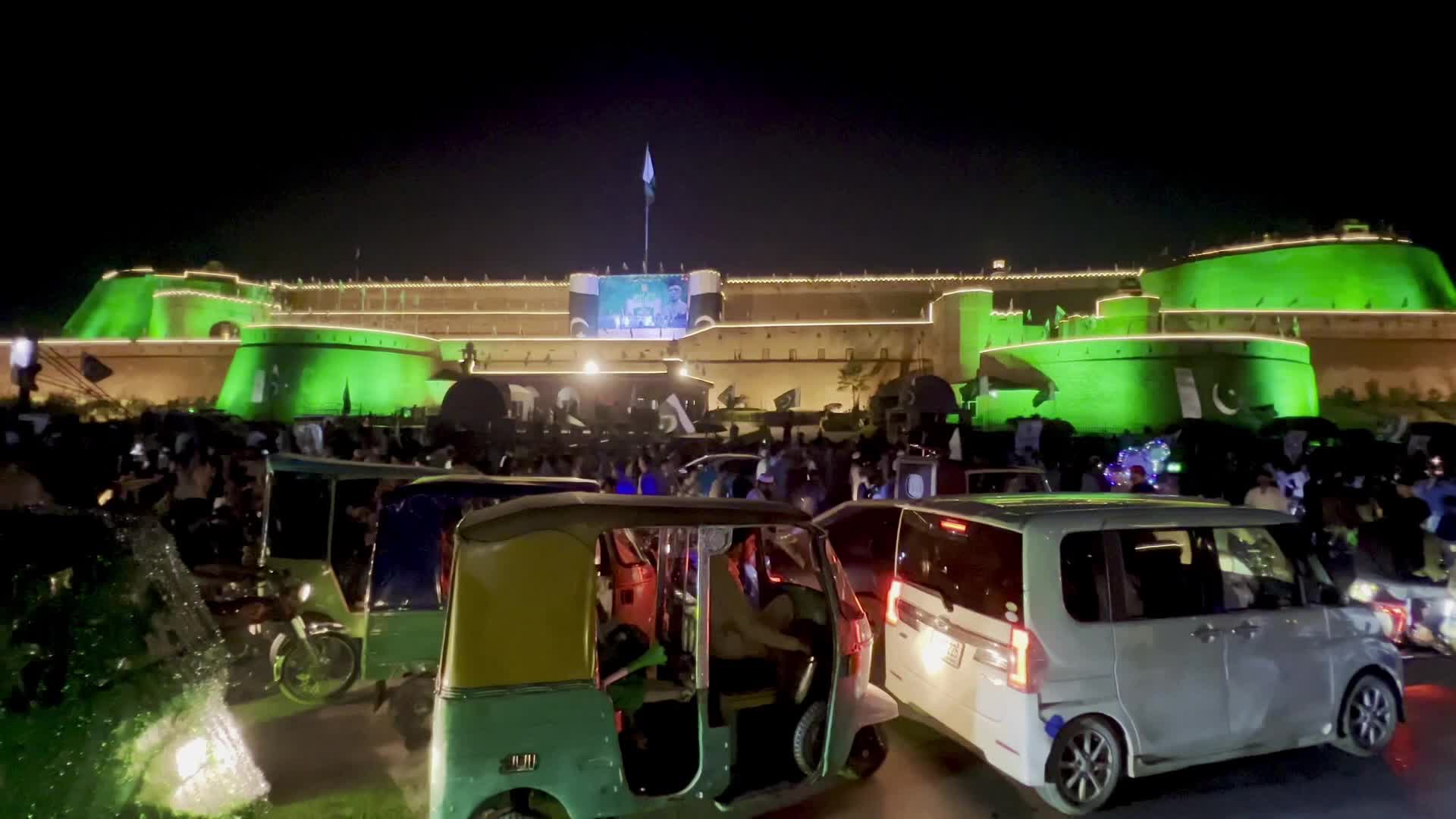 Bala Hissar Fortress Illuminated Ahead of Independence Day