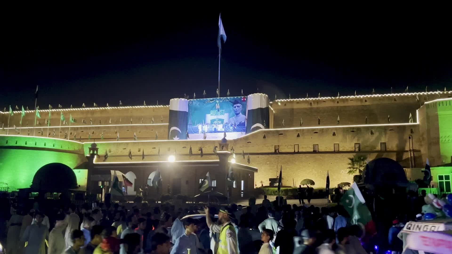 Bala Hissar Fortress Illuminated Ahead of Independence Day