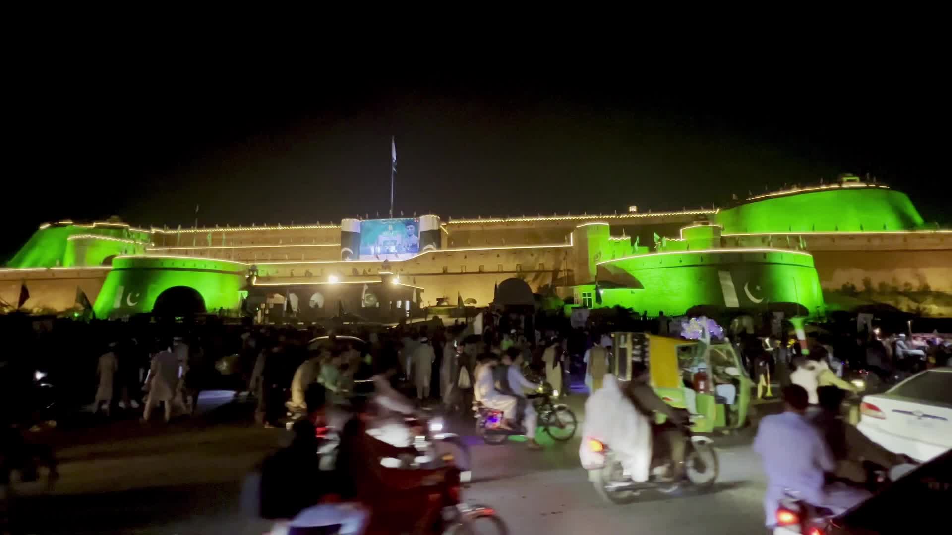 Bala Hissar Fortress Illuminated Ahead of Independence Day