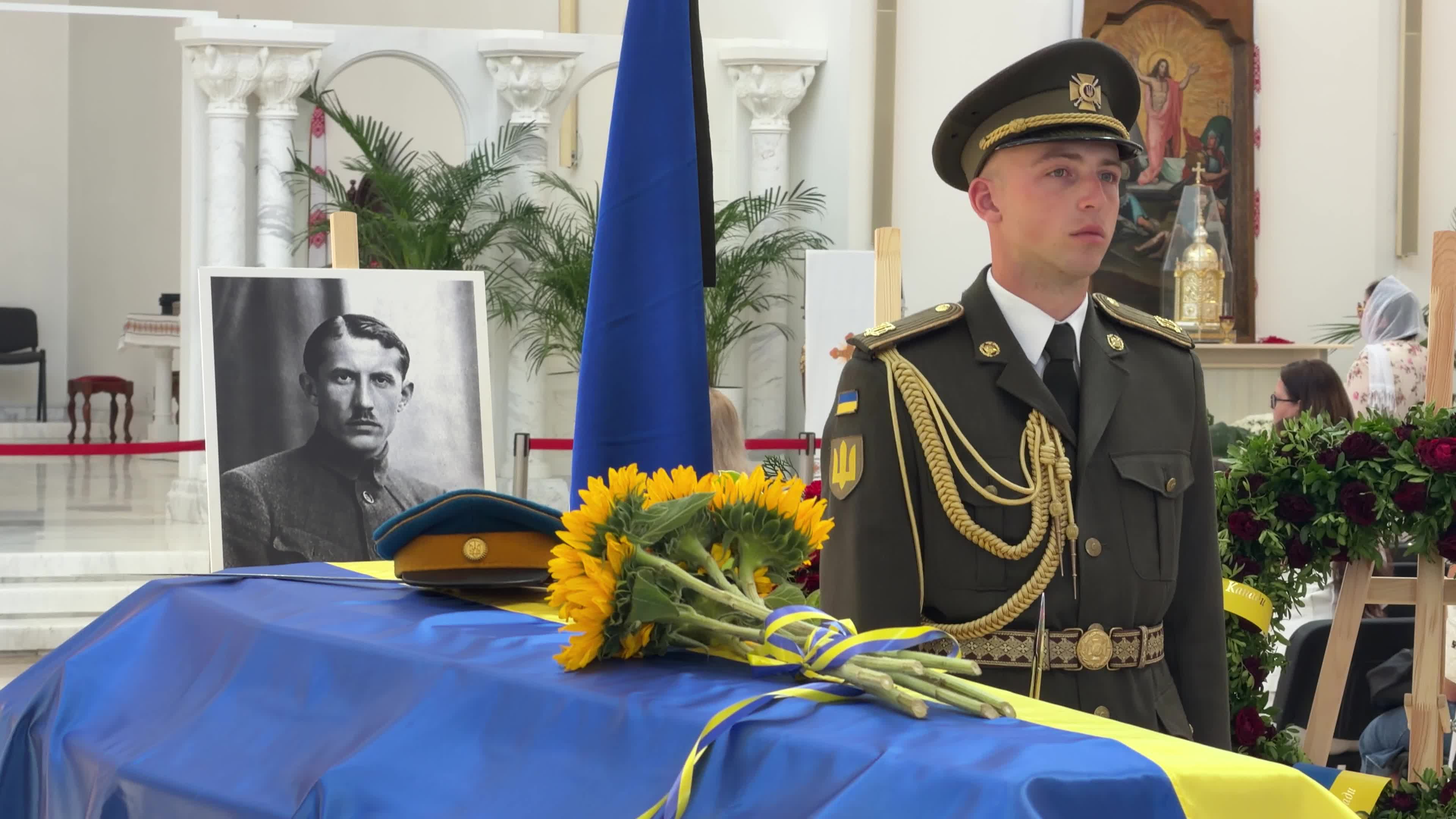 A ceremony honoring Yevhen Konovalets in Kyiv, Ukraine