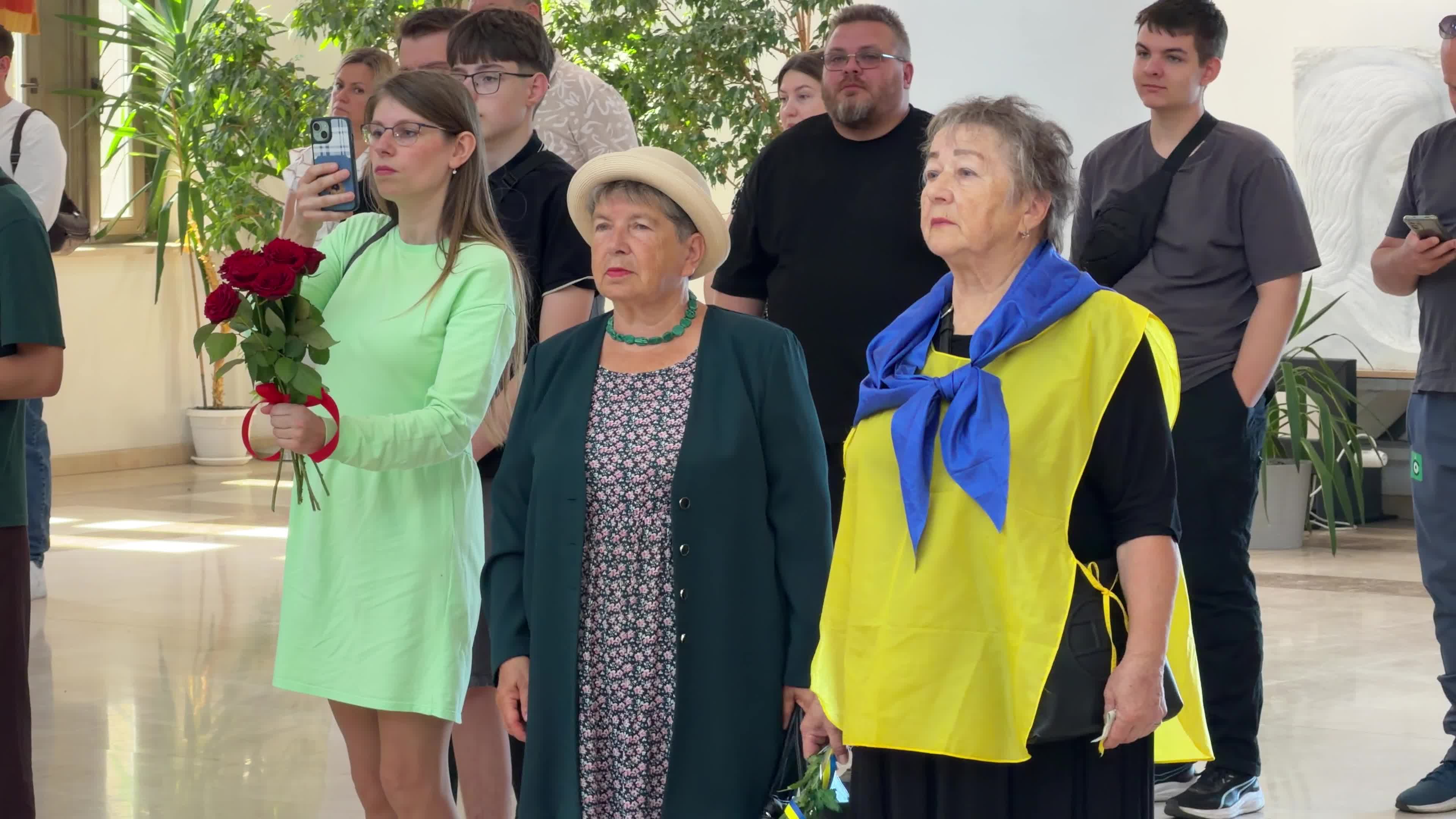 A ceremony honoring Yevhen Konovalets in Kyiv, Ukraine
