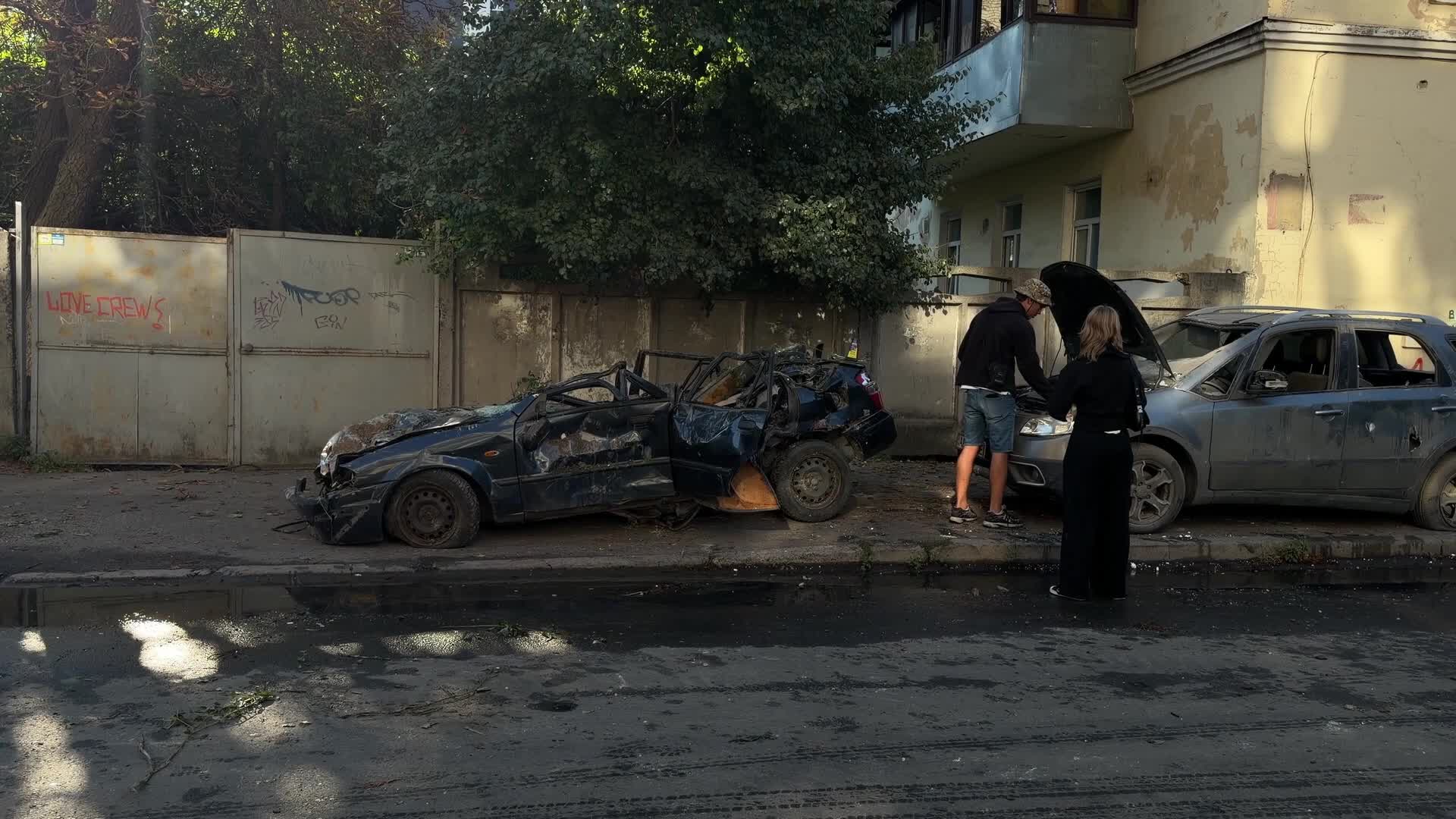 The aftermath of a massive Russian overnight attack is seen in Kyiv, Ukraine, on August 20, 2026.
