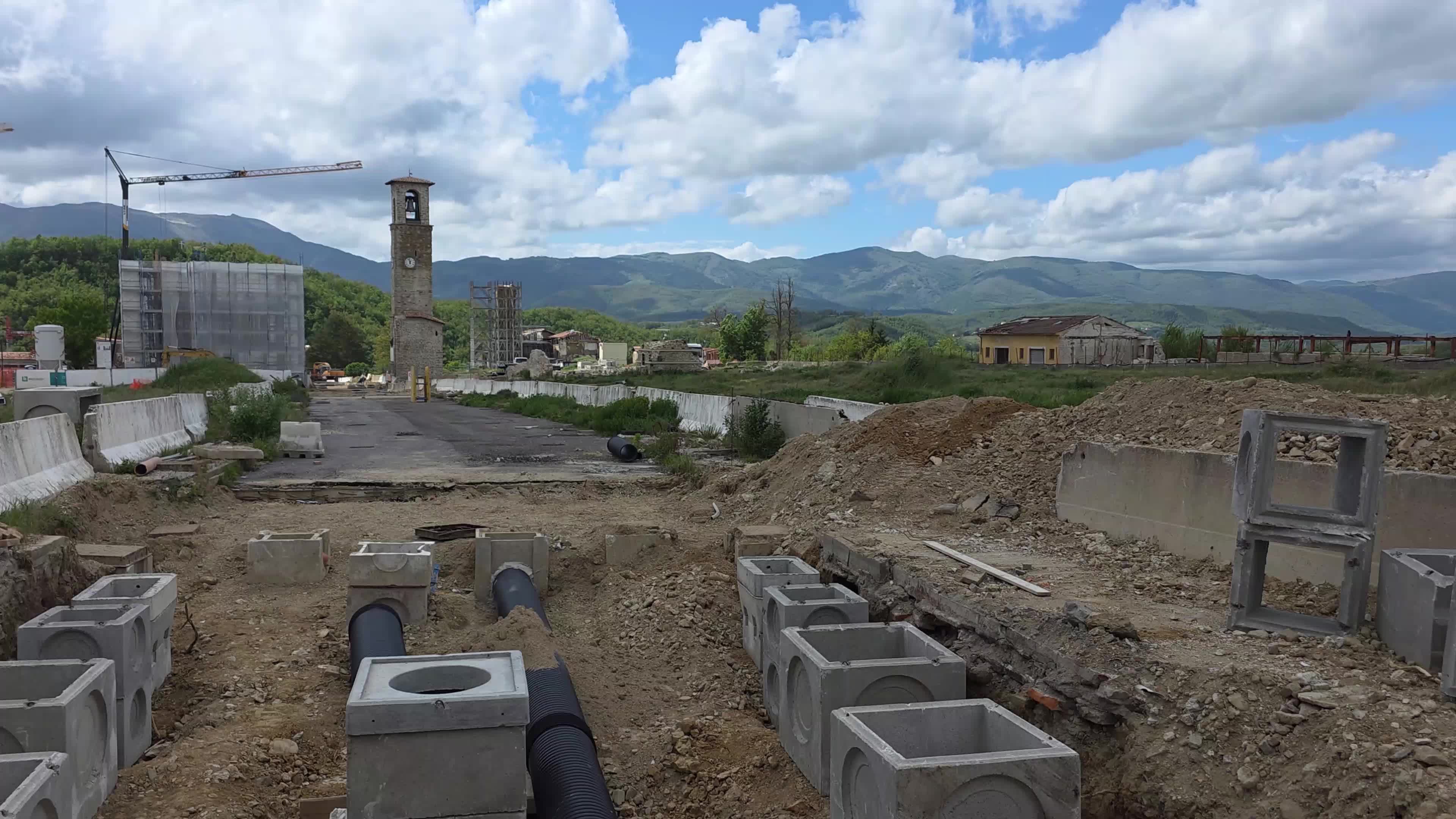 Amatrice 10 Years After Italian Earthquake - Reconstruction e Ruins Footage
