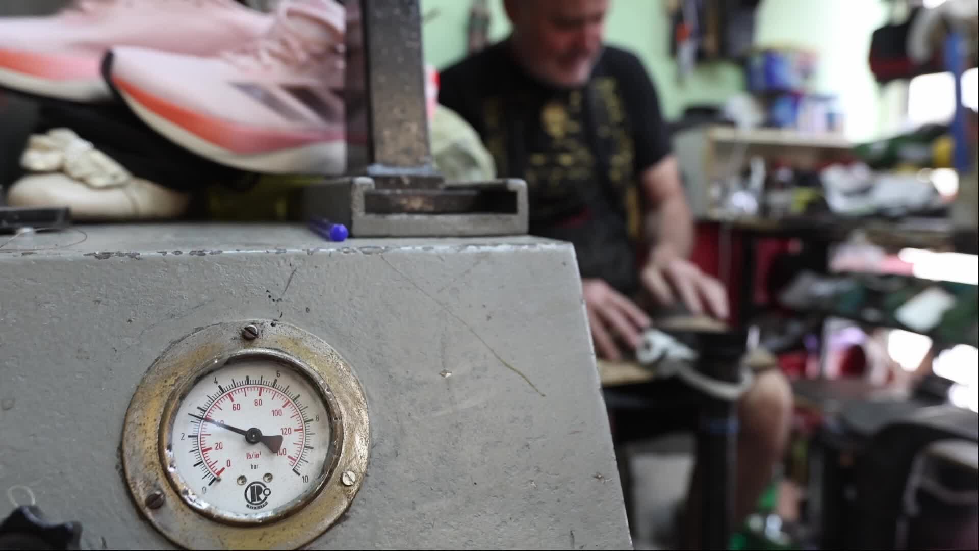 Shoemaker at Work in Serbia