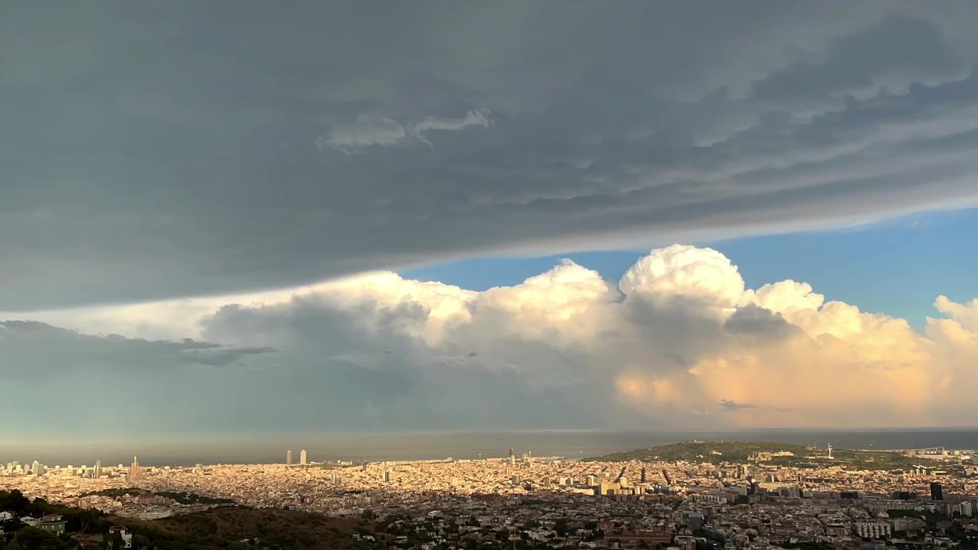 Spectacular Storm Cloud Over Barcelona