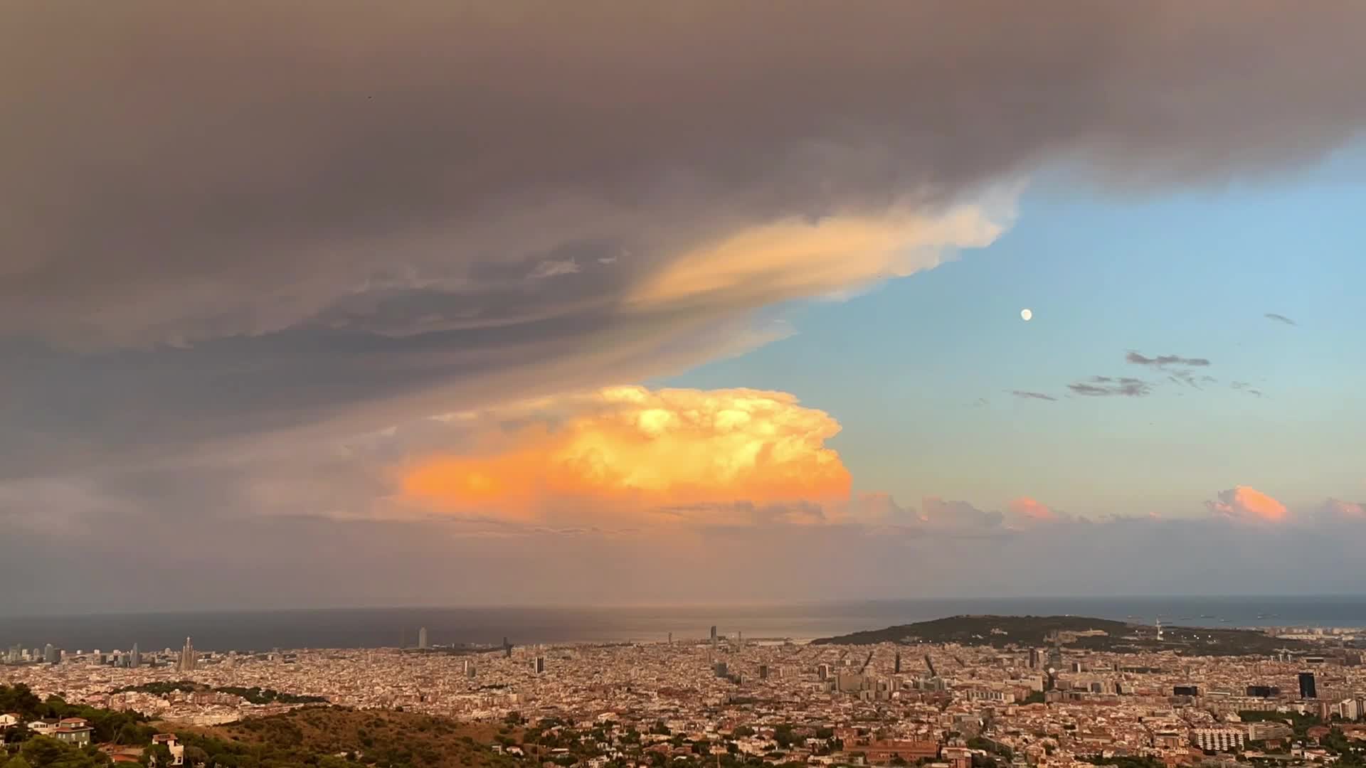 Spectacular Storm Cloud Over Barcelona