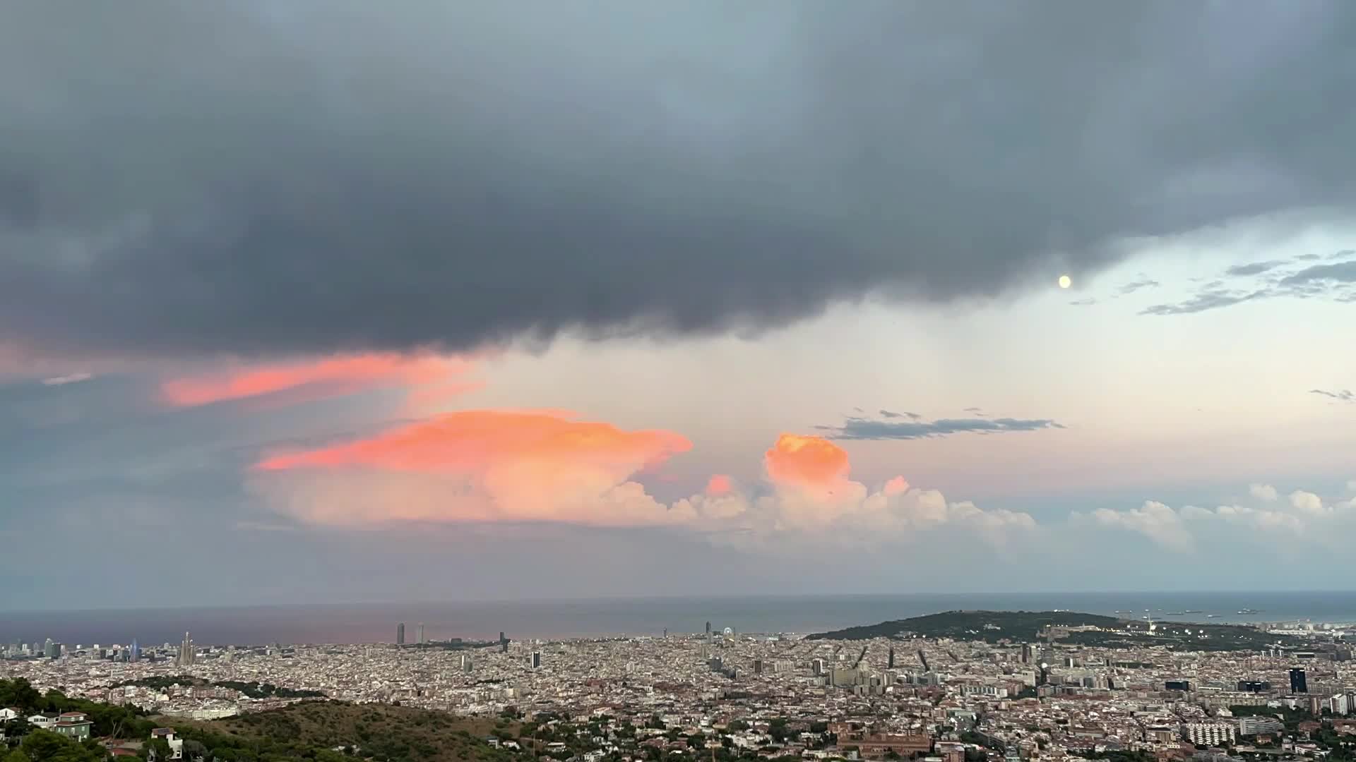 Spectacular Storm Cloud Over Barcelona
