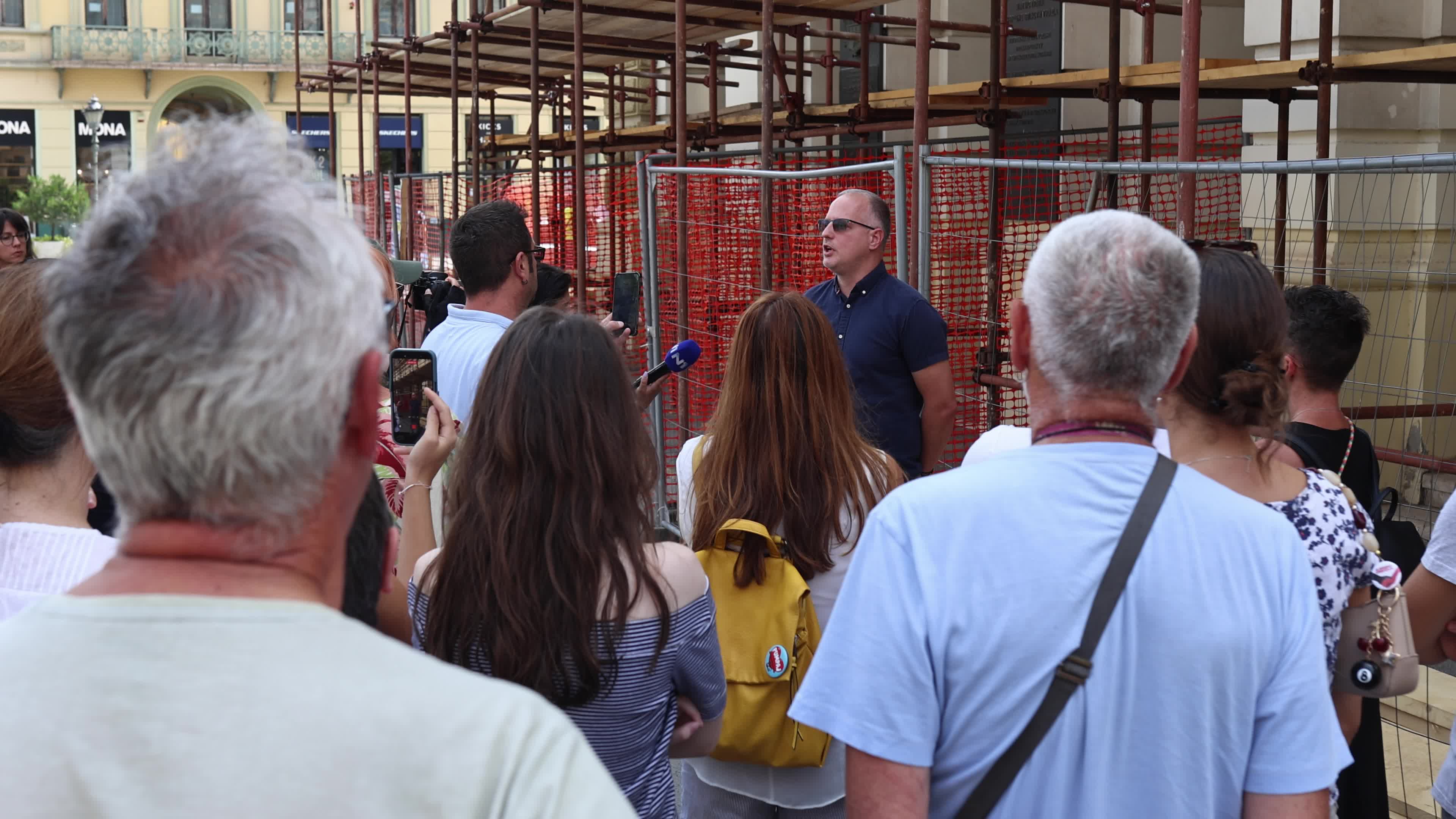 Professor and Protest Representative Goran Radojev Addresses Protesters in Novi Sad, Serbia