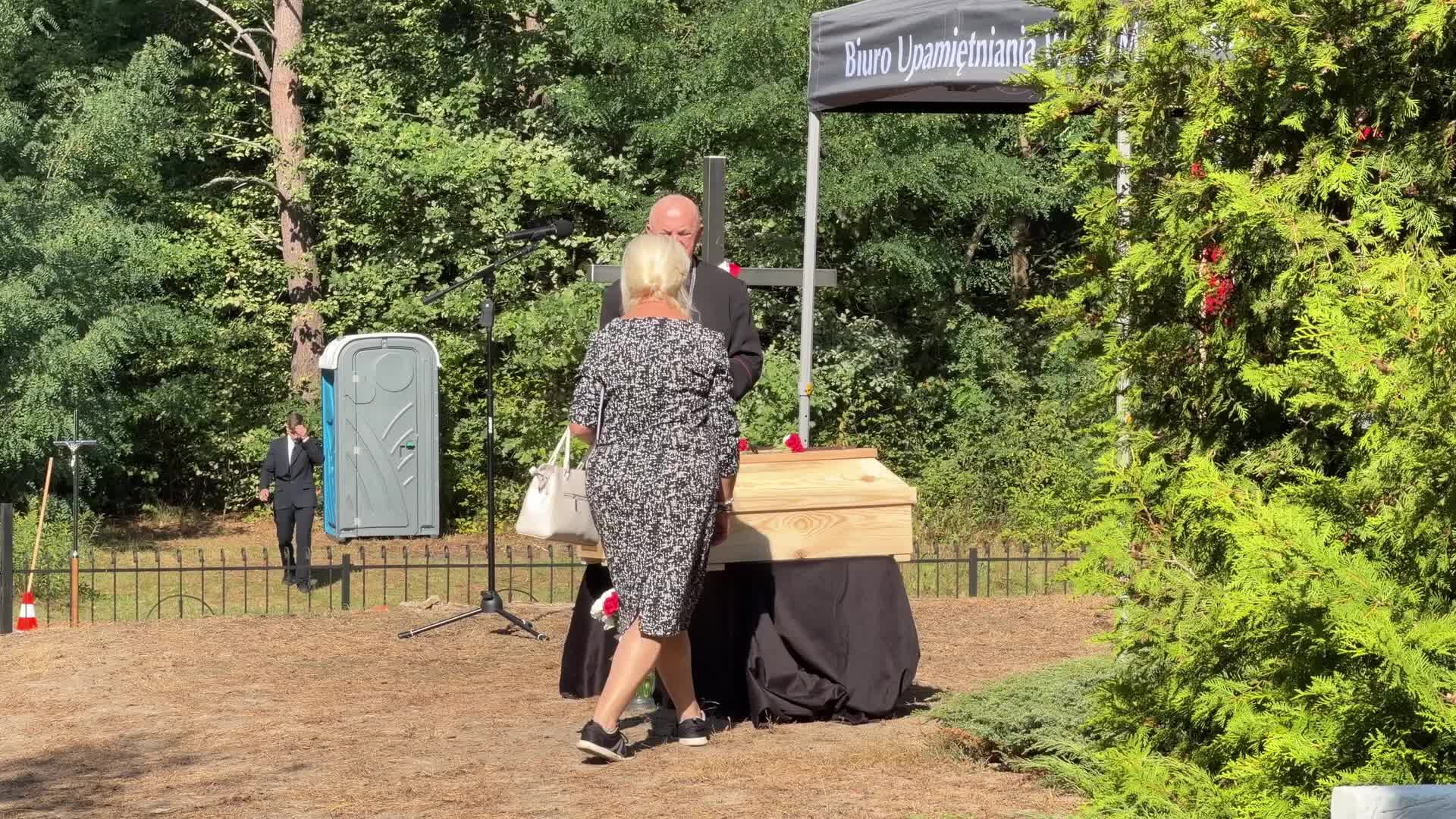 Funeral ceremonies in the former Polish village of Ostrówki in Volhynia, Ukraine