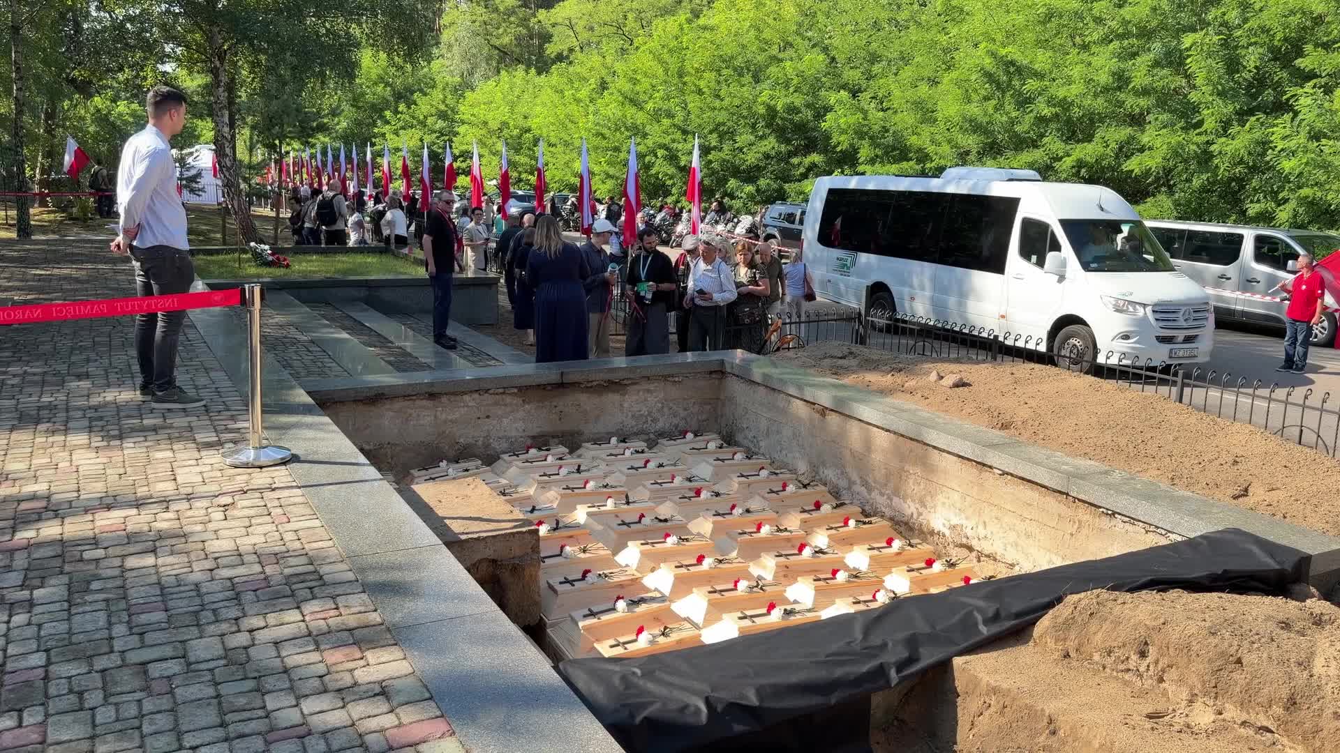 Funeral ceremonies in the former Polish village of Ostrówki in Volhynia, Ukraine