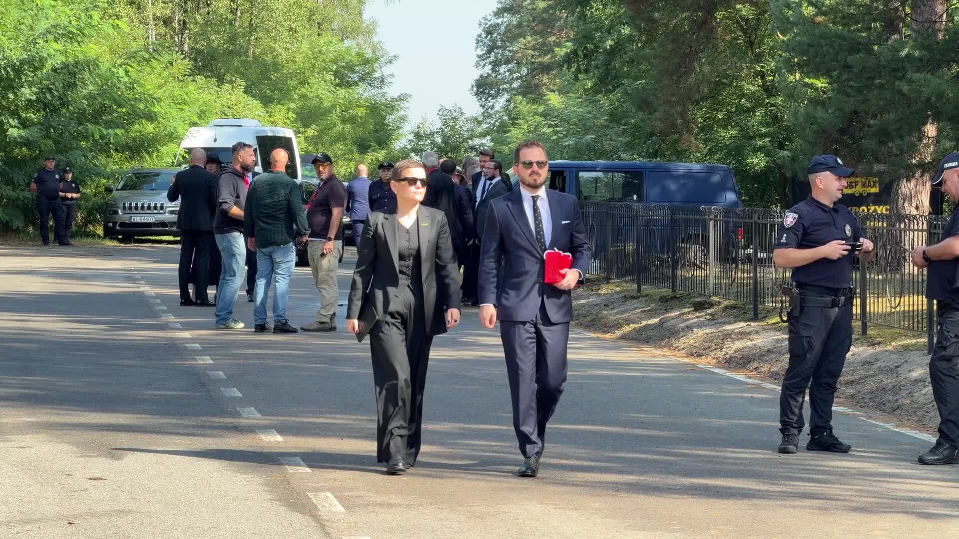 Funeral ceremonies in the former Polish village of Ostrówki in Volhynia, Ukraine