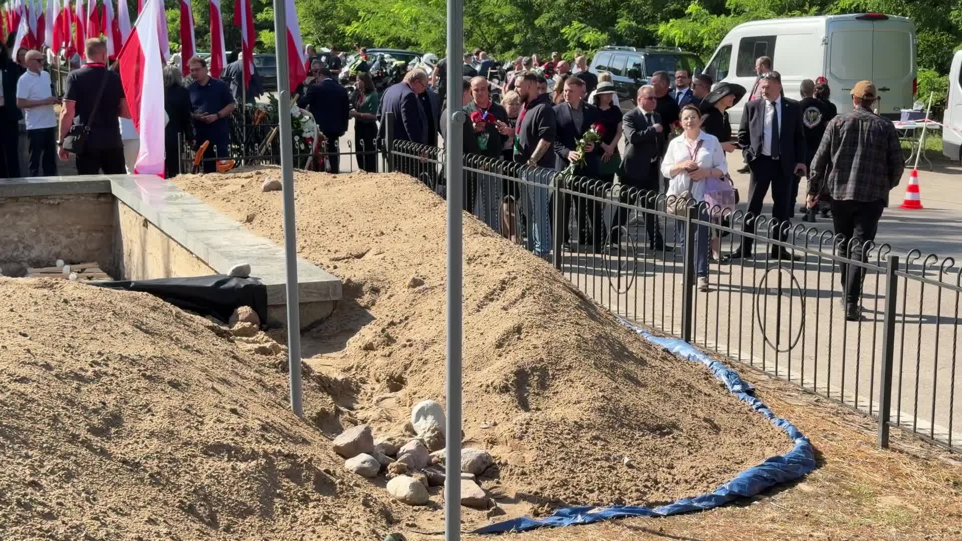 Funeral ceremonies in the former Polish village of Ostrówki in Volhynia, Ukraine