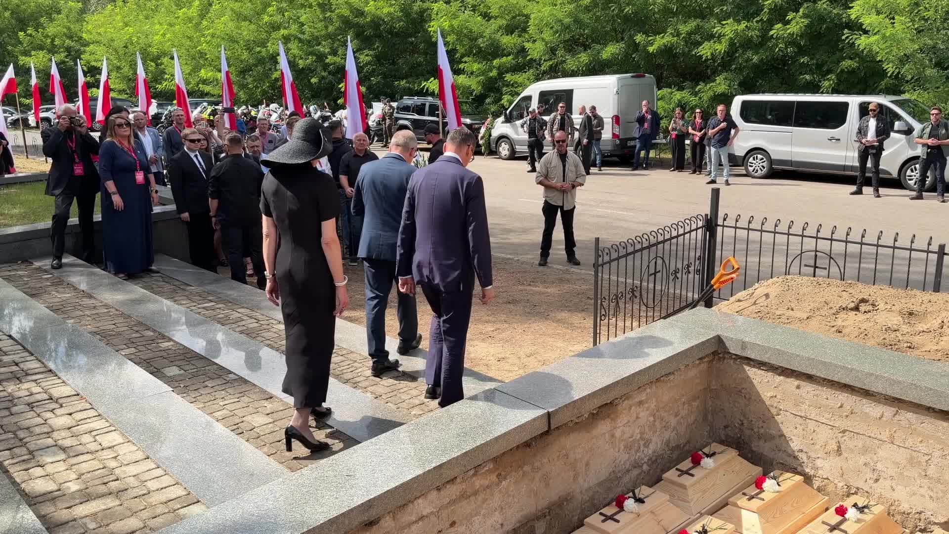 Funeral ceremonies in the former Polish village of Ostrówki in Volhynia, Ukraine