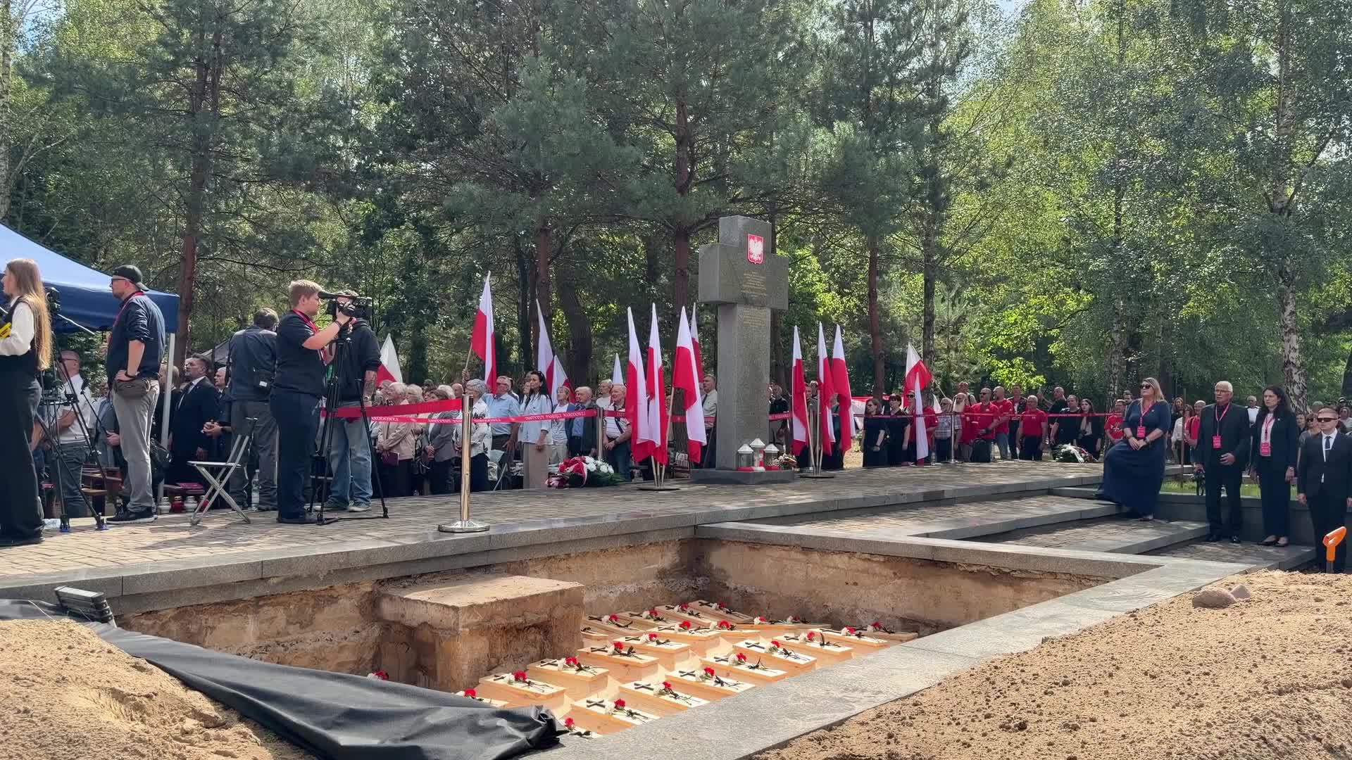 Funeral ceremonies in the former Polish village of Ostrówki in Volhynia, Ukraine