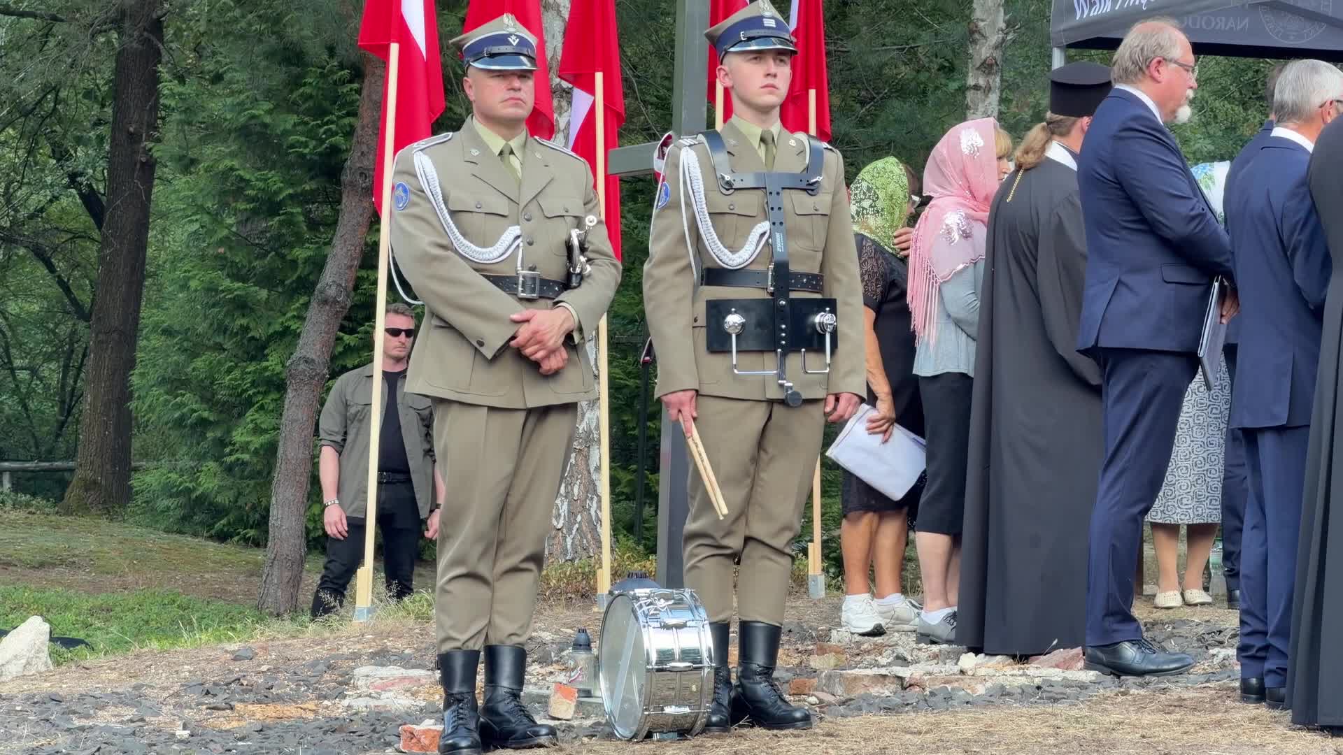 Funeral ceremonies in the former Polish village of Ostrówki in Volhynia, Ukraine