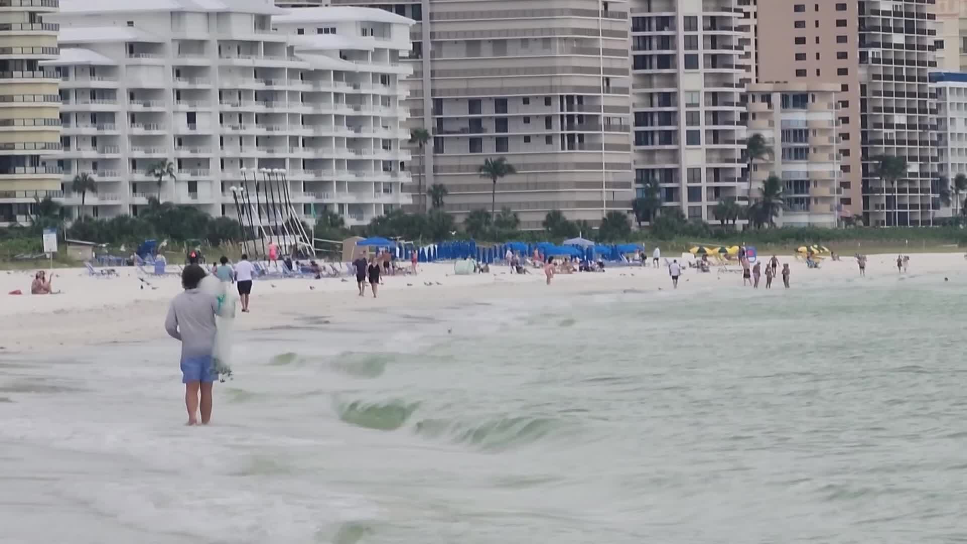 Net fishing in Marco Island, Florida, USA