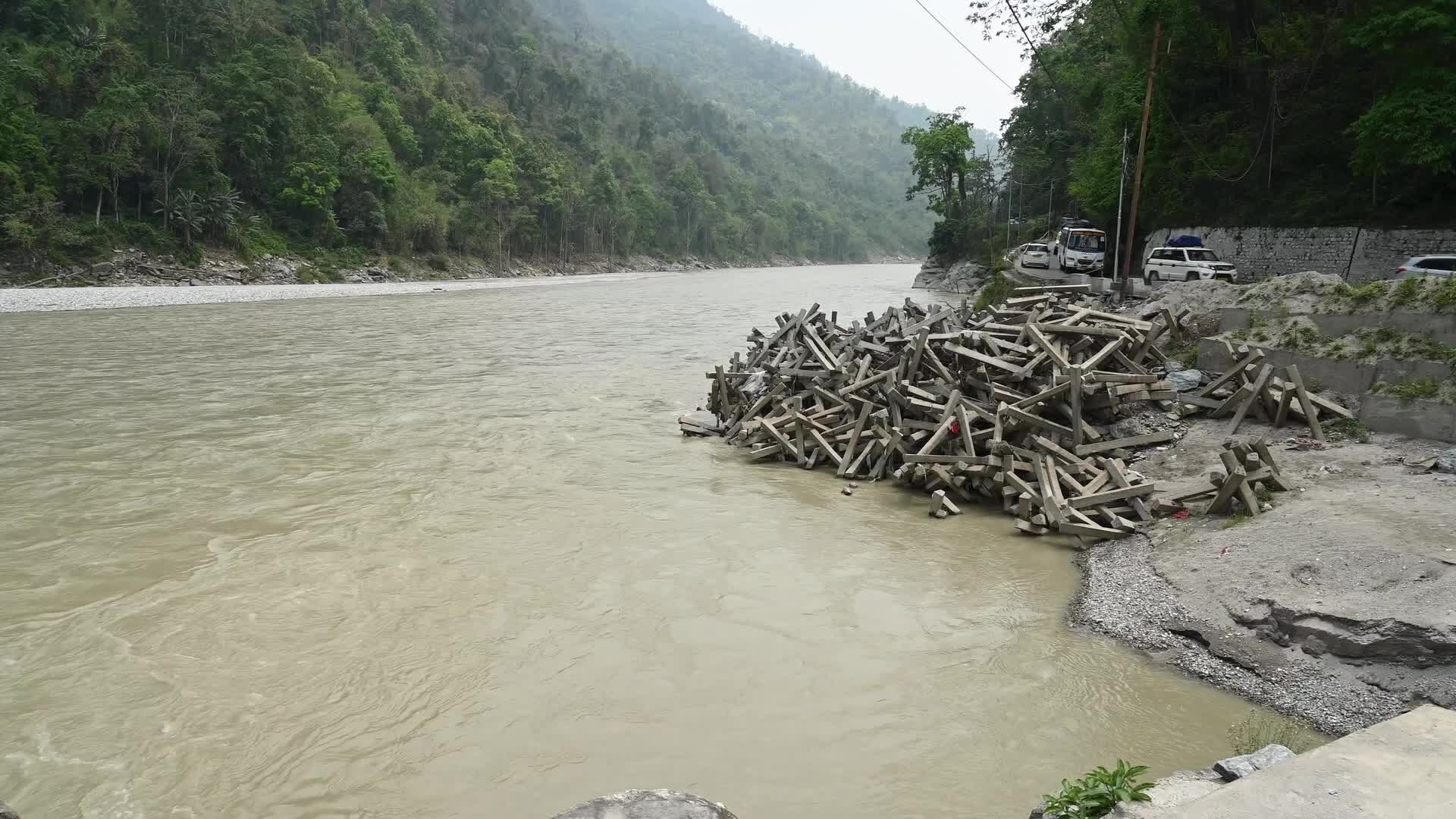 Road Repair beside Teesta River - Siliguri Corridor