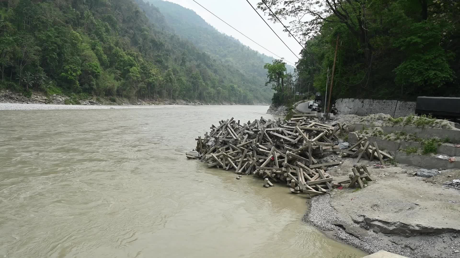 Road Repair beside Teesta River - Siliguri Corridor