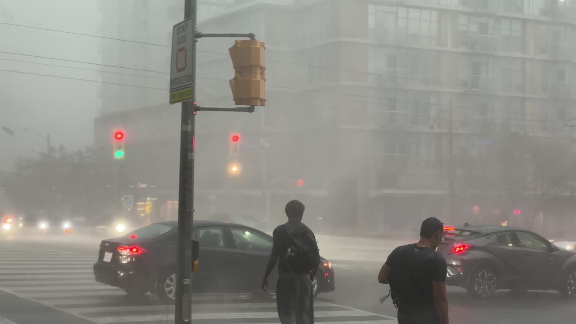 Heavy rain and thunderstorms in Toronto, Canada