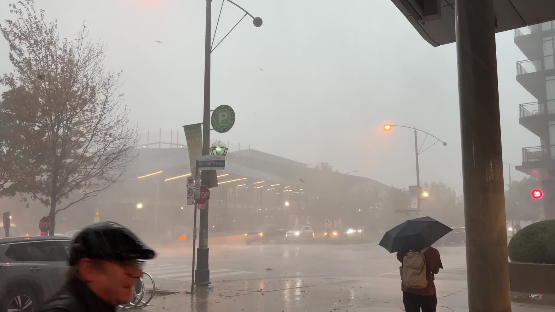 Heavy rain and thunderstorms in Toronto, Canada