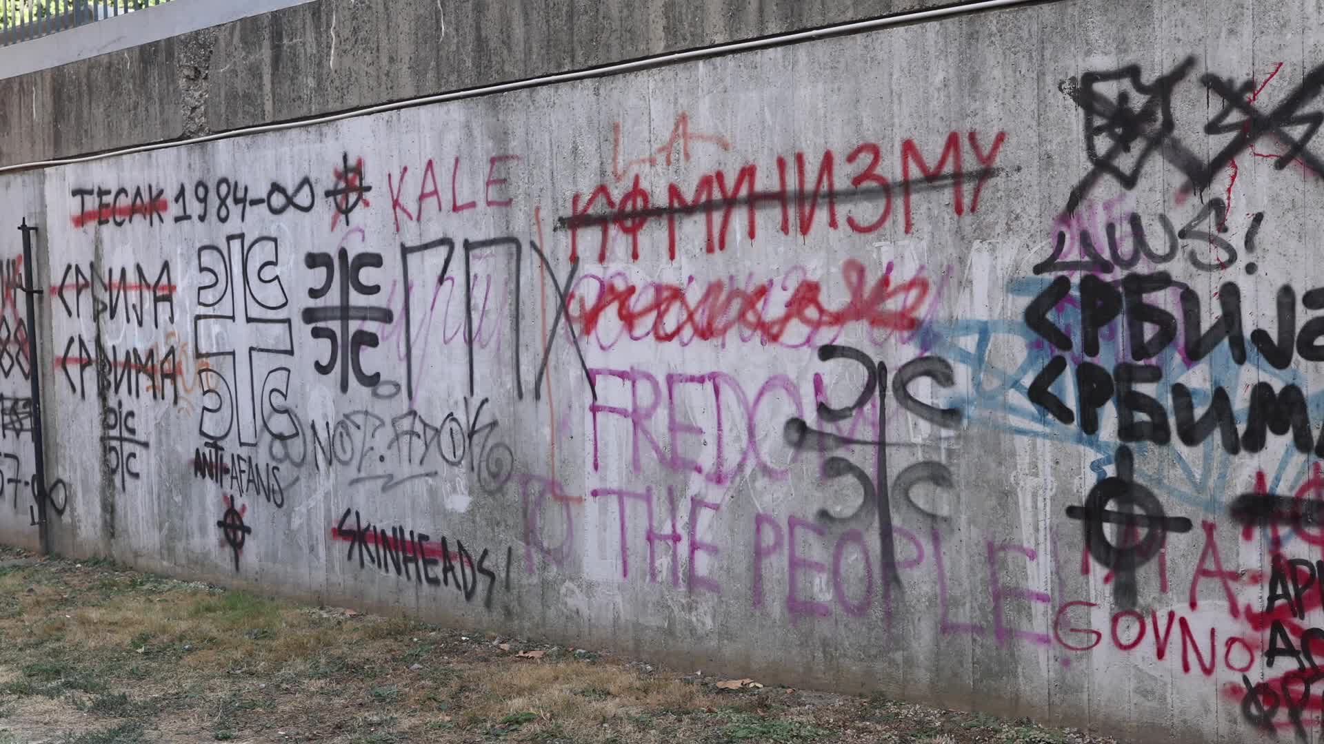 Graffiti-Covered Walls in Park Prisajedinjenja, Serbia