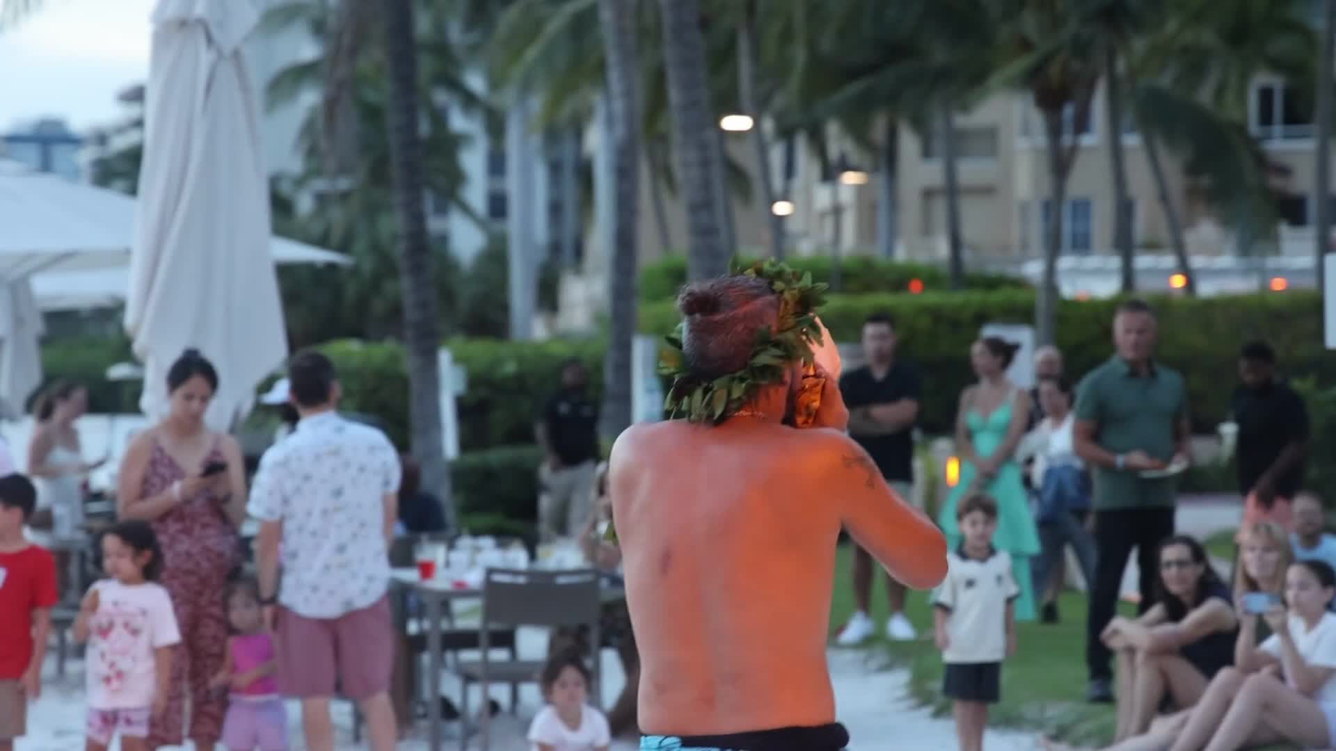 Fire dancer performs in Marco Island