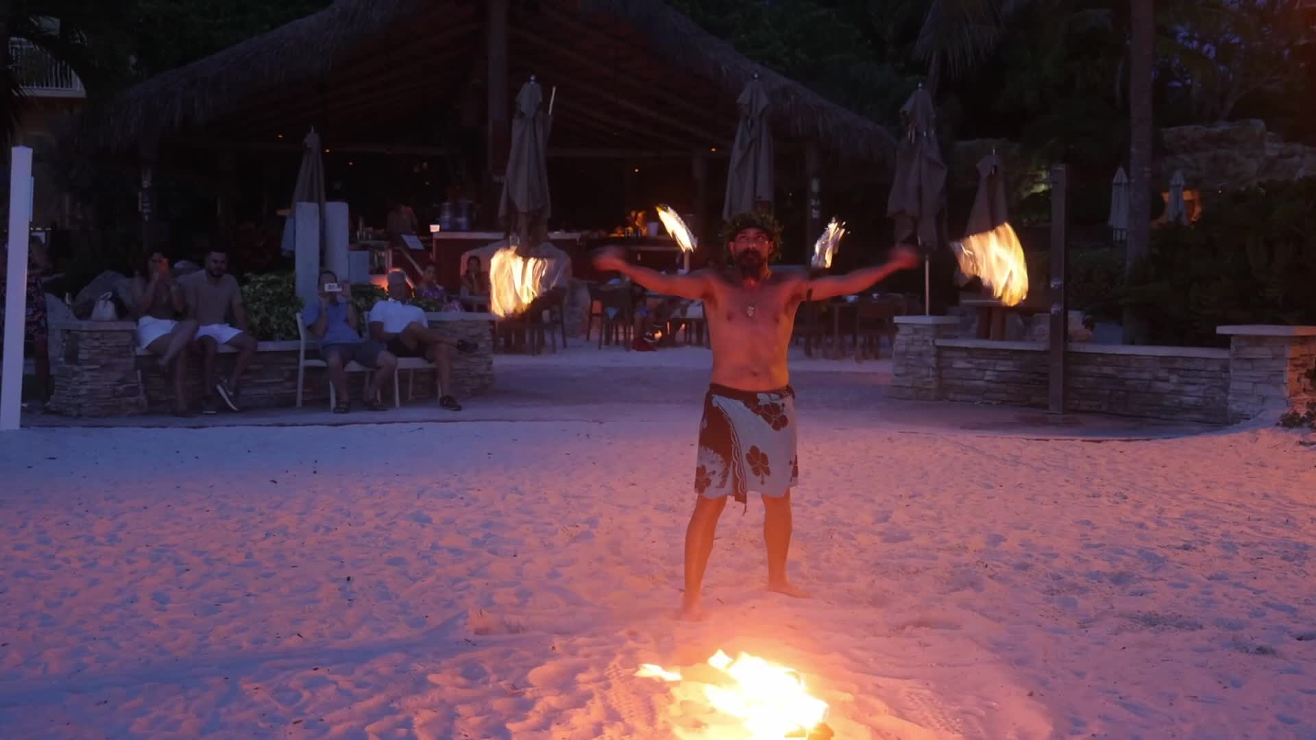 Fire dancer performs in Marco Island