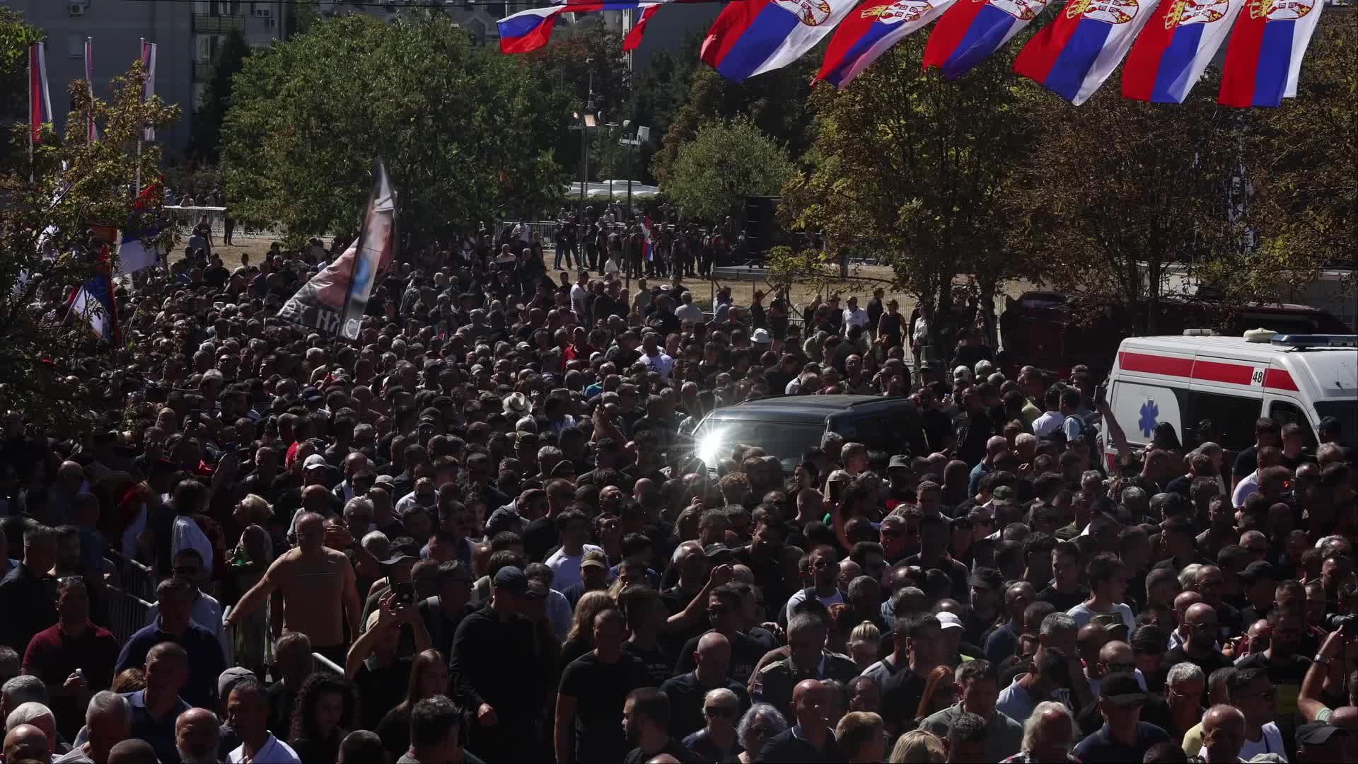Farewell to Ratko Mladic in Belgrade, Serbia