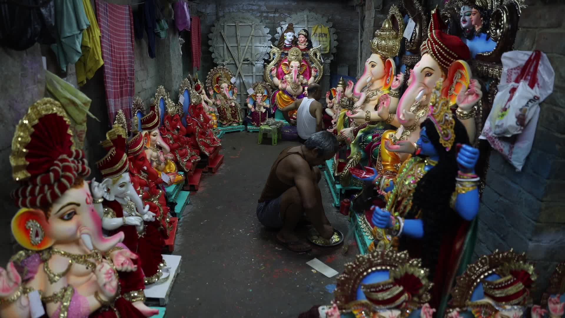 'Ganesh Chaturthi' festival’ preparation in Kolkata,India