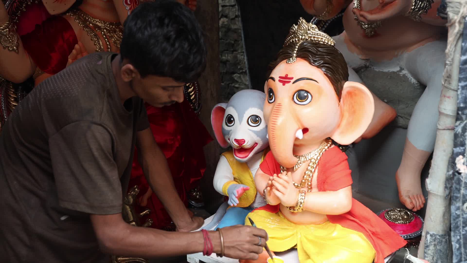 'Ganesh Chaturthi' festival’ preparation in Kolkata,India