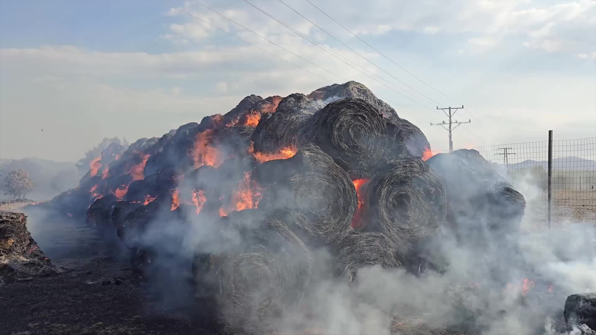 Fire in a village