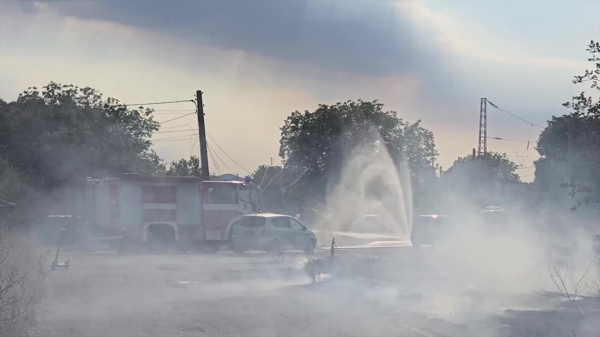 Fire in a village