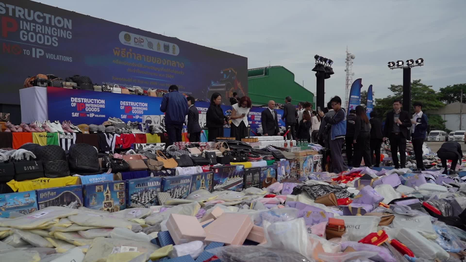 Thai Destruction Of Confiscated Counterfeit And Pirated Goods.