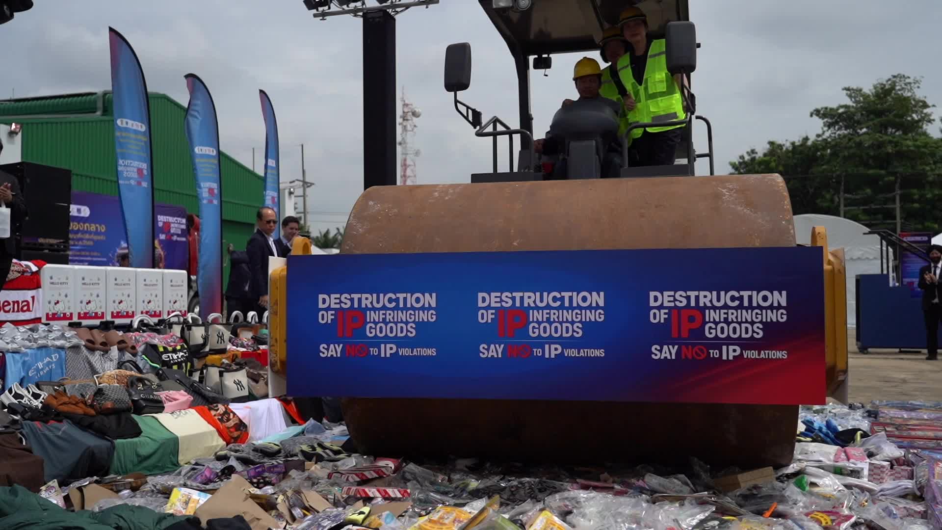 Thai Destruction Of Confiscated Counterfeit And Pirated Goods.