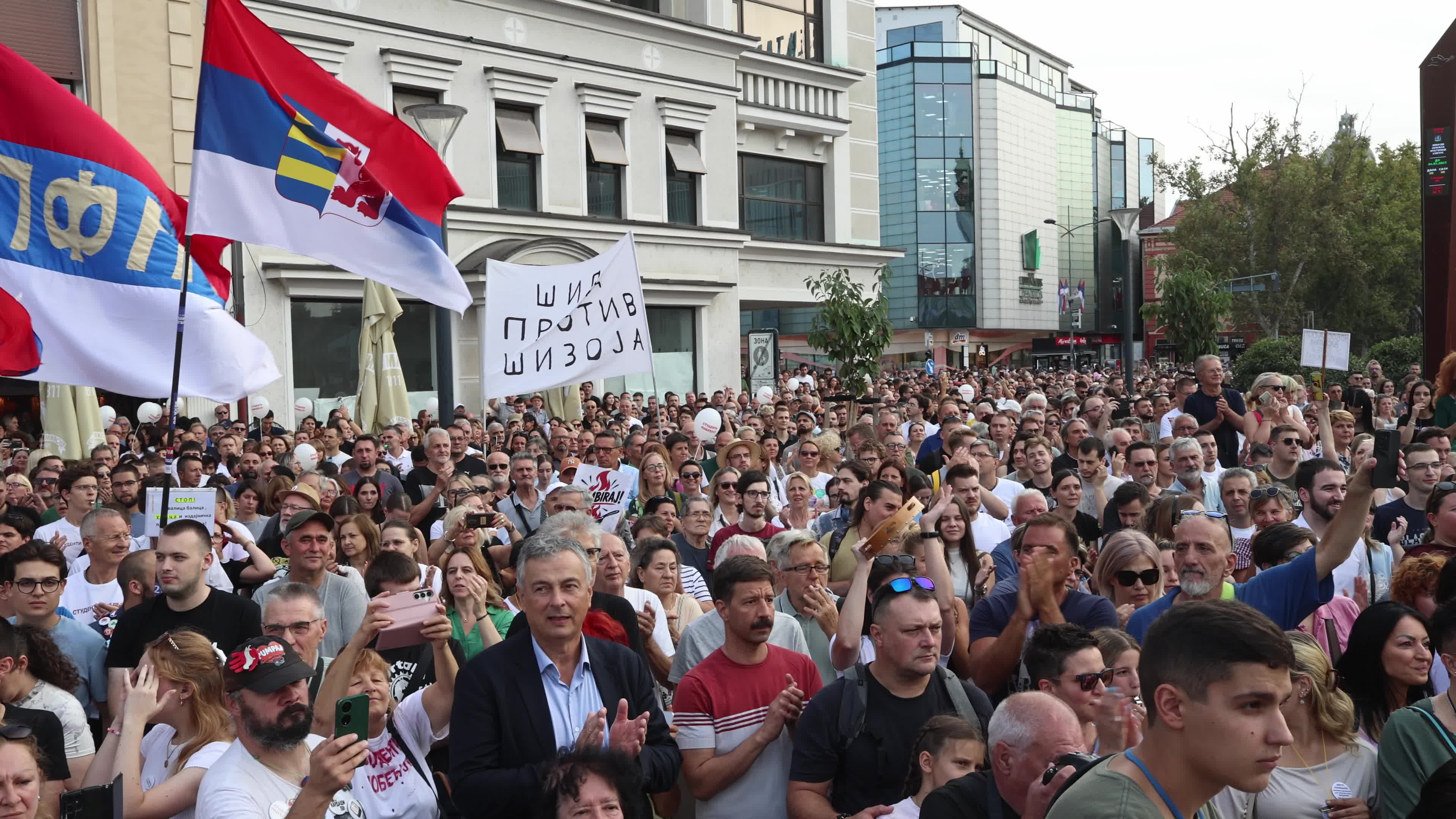 First Opposition Rally in Support of Students in Novi Sad, Serbia