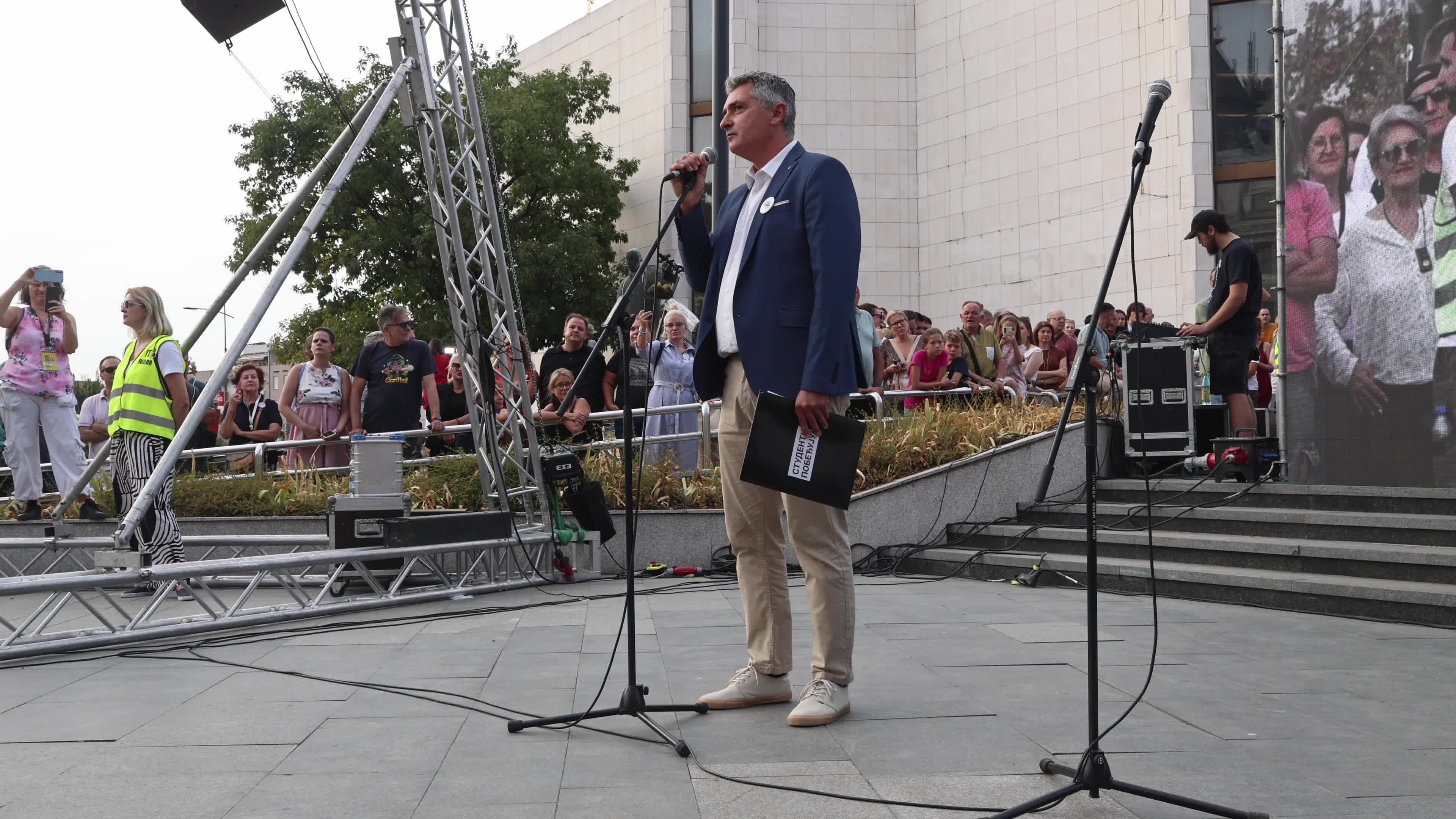 First Opposition Rally in Support of Students in Novi Sad, Serbia