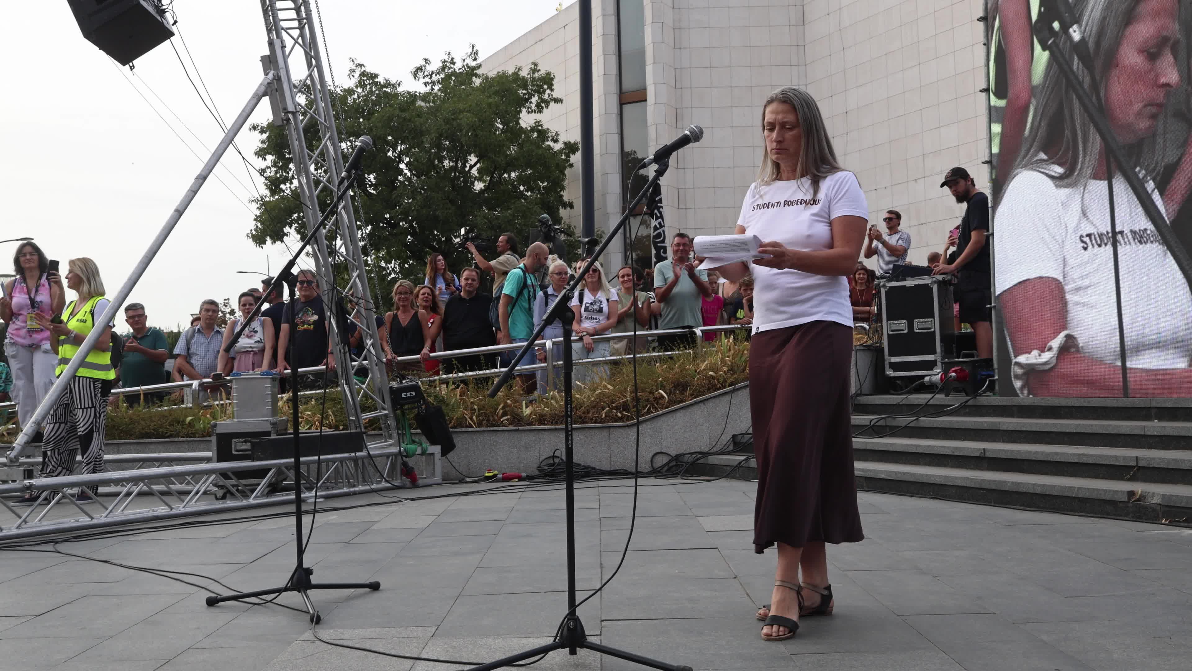 First Opposition Rally in Support of Students in Novi Sad, Serbia