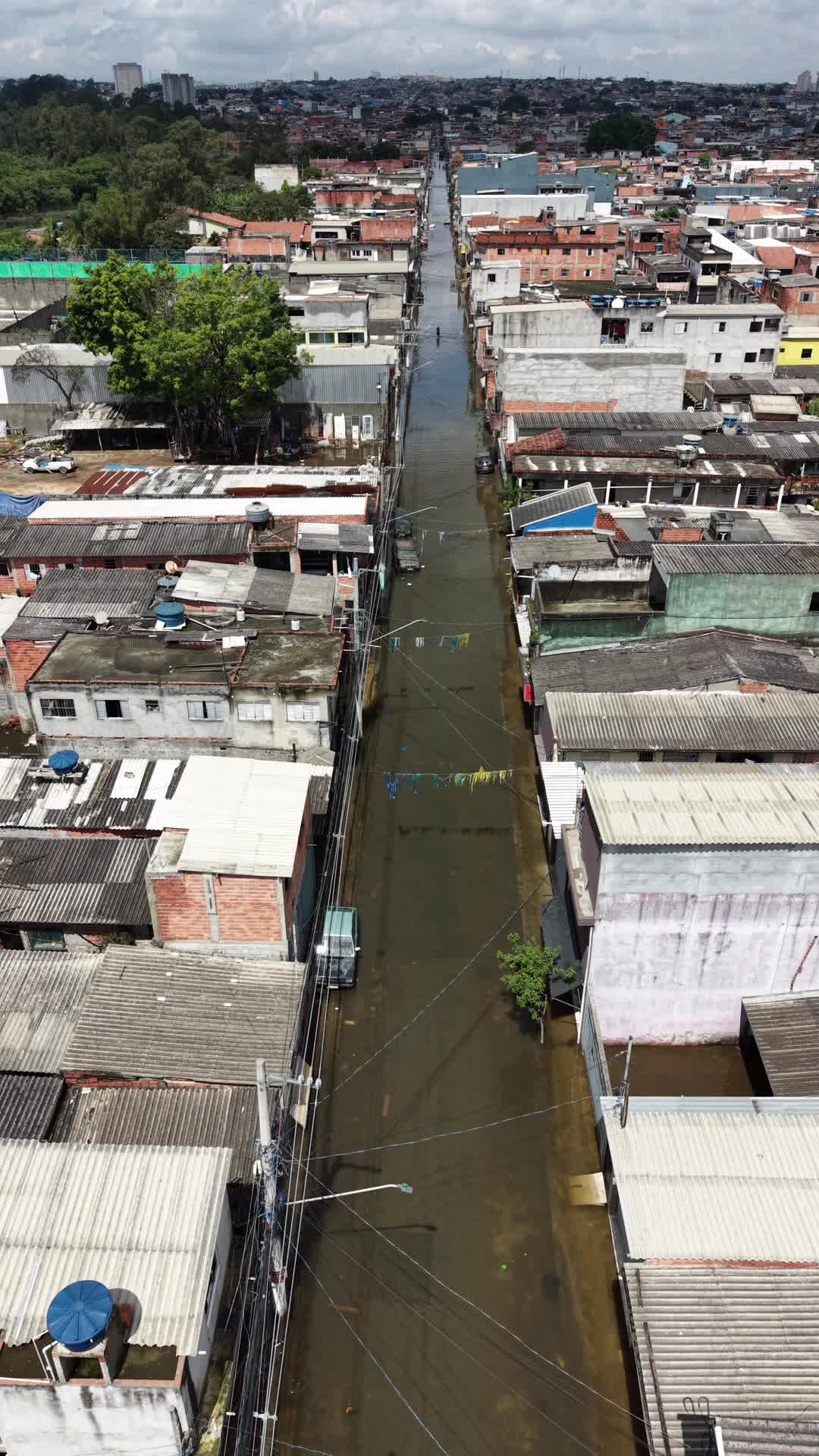 Aerial View Of Flooding In Jardim Pantanal, In The City Of São Paulo, Brazil