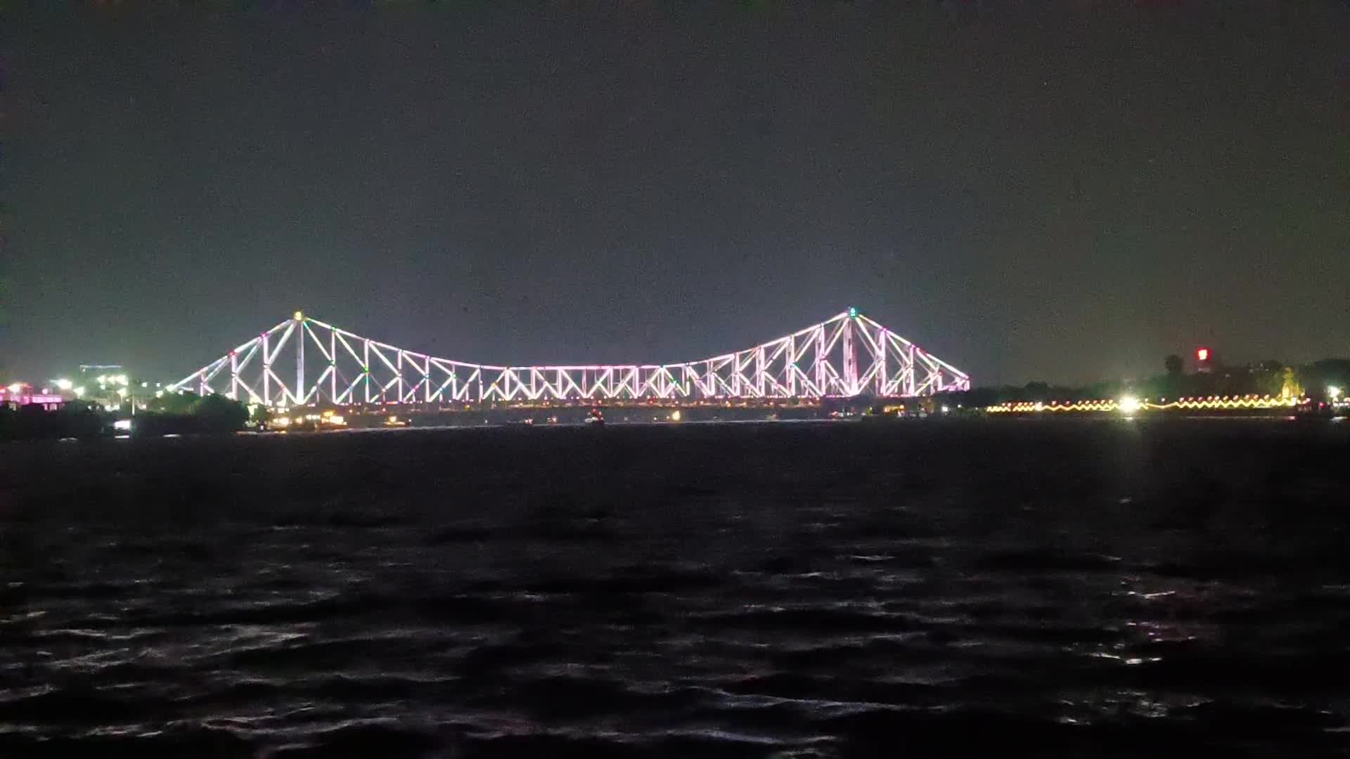 Kolkata iconic Howrah bridge lighting decoration