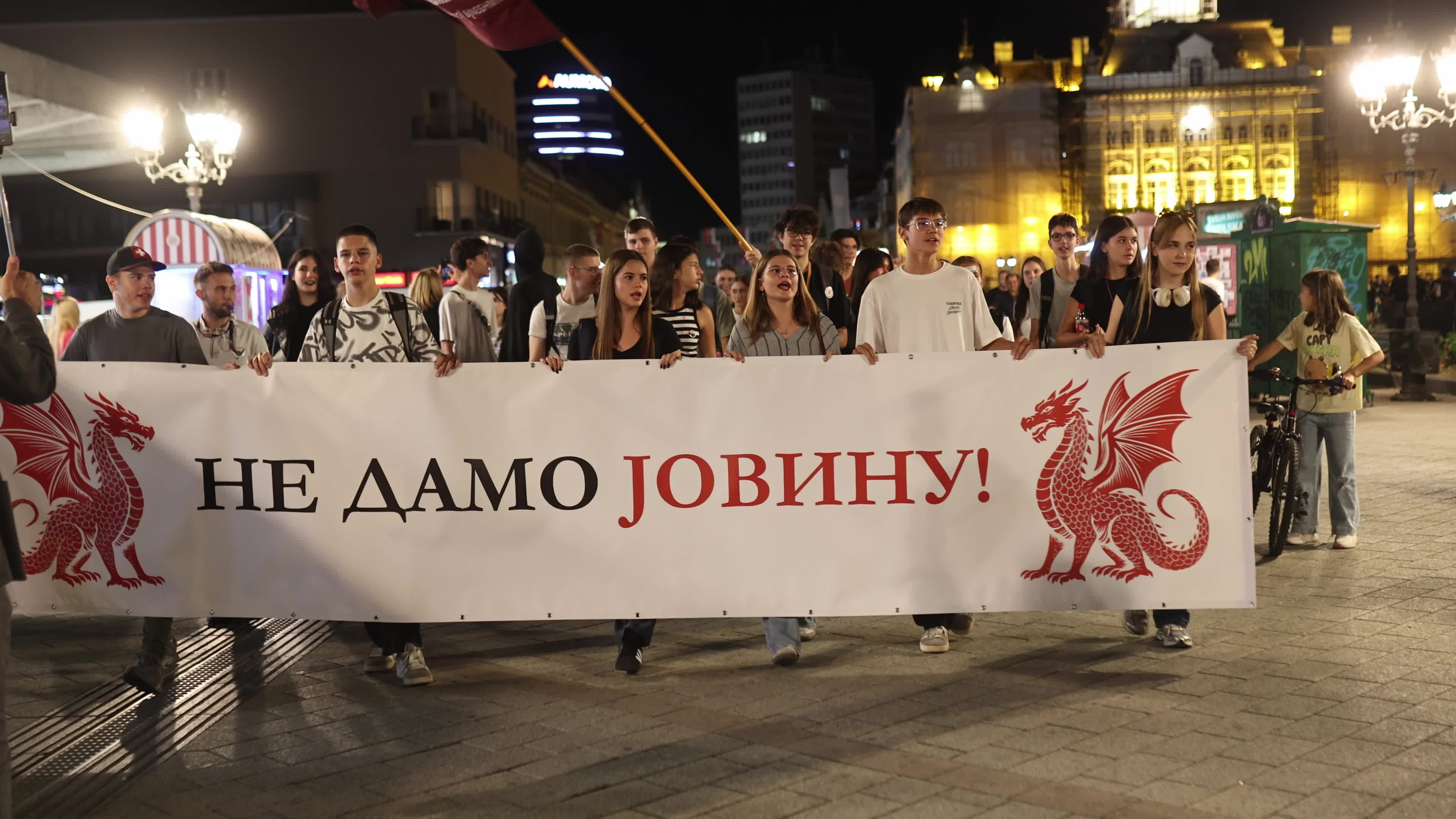 Protest by Students of Jovan Jovanovic Zmaj Gymnasium in Novi Sad, Serbia